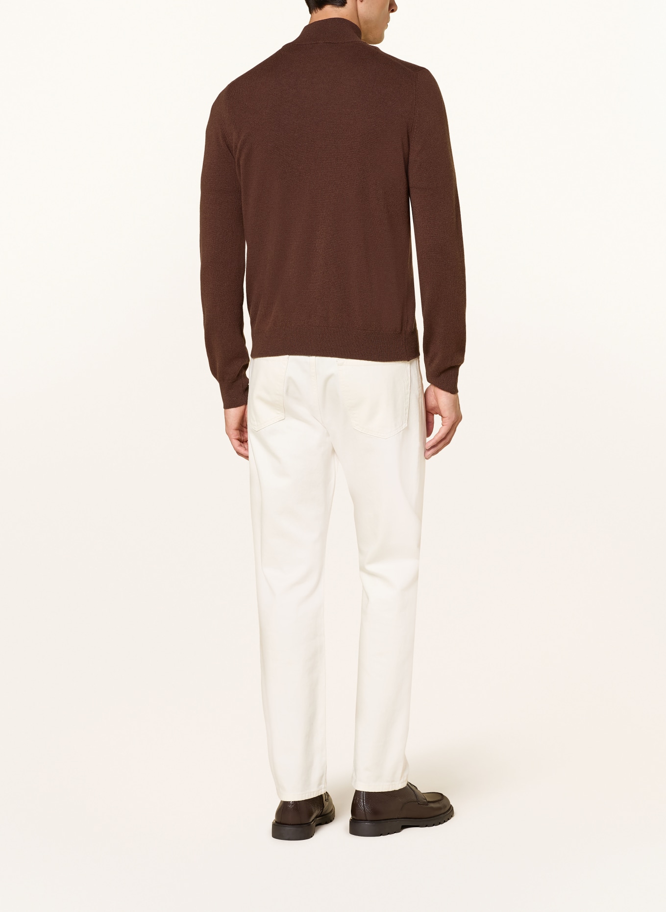 GRAN SASSO Half-zip sweater: BROWN