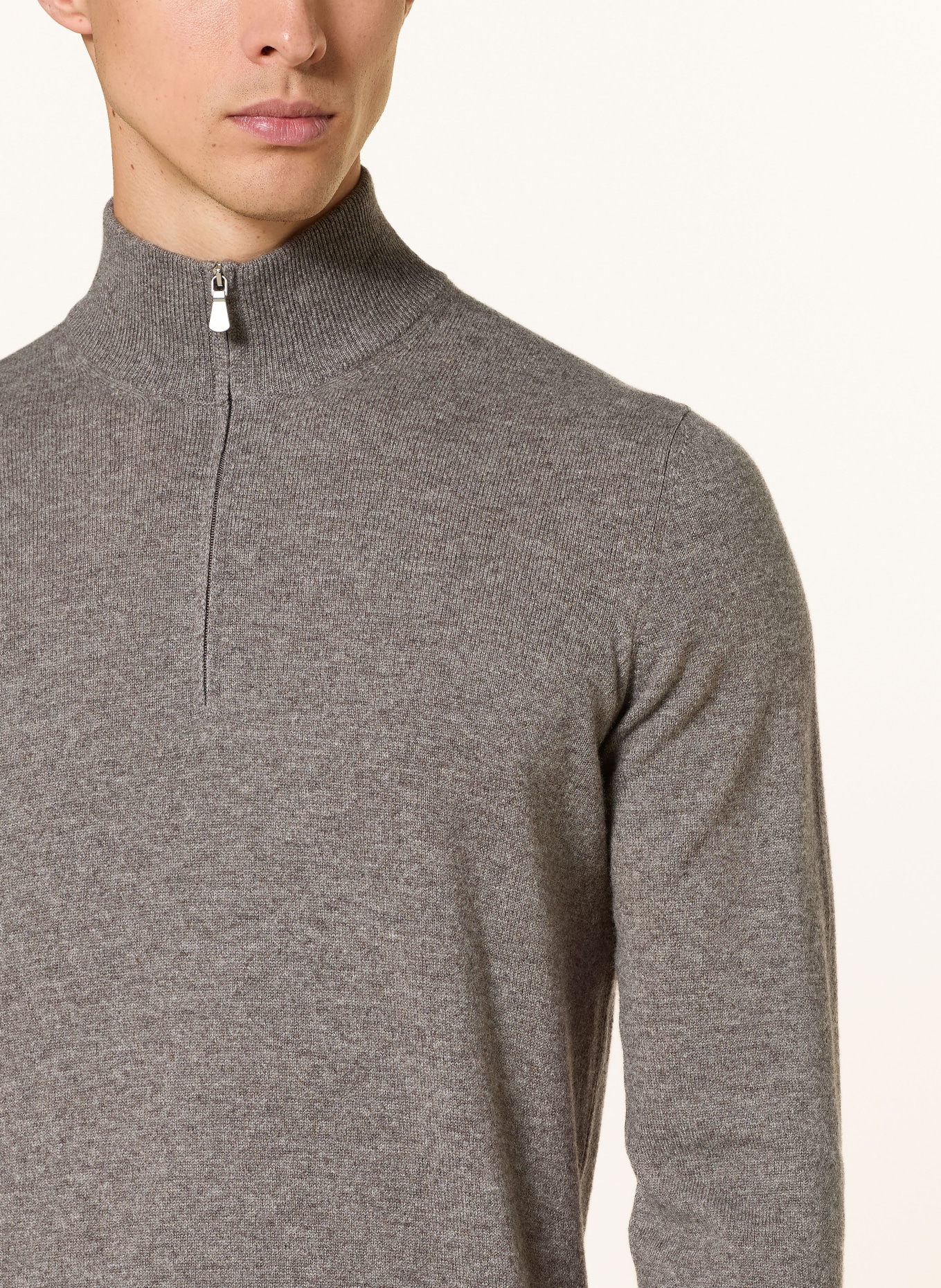 GRAN SASSO Half-zip sweater: TAUPE