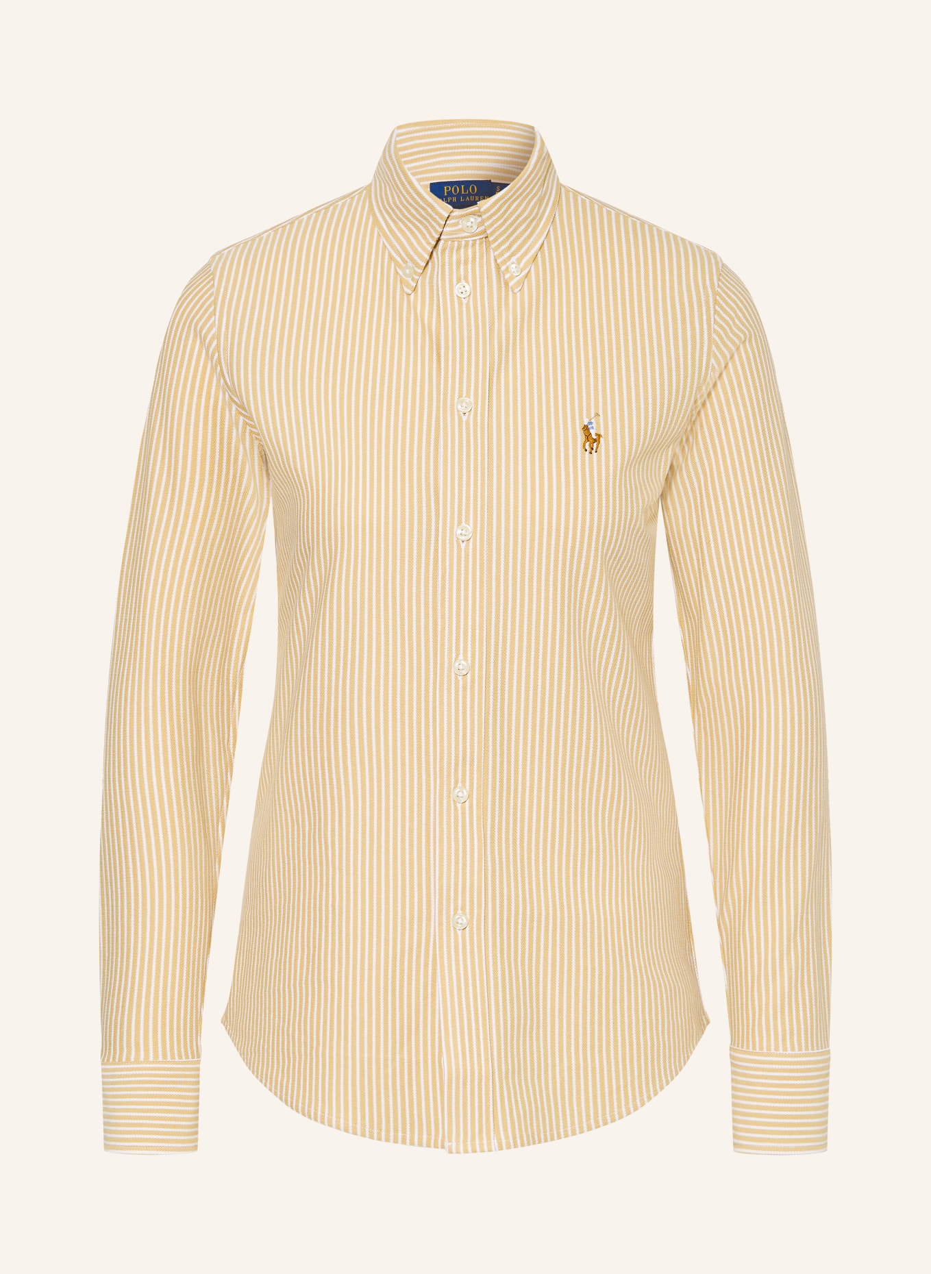 POLO RALPH LAUREN Hemdbluse aus Piqué: CAMEL / WEISS