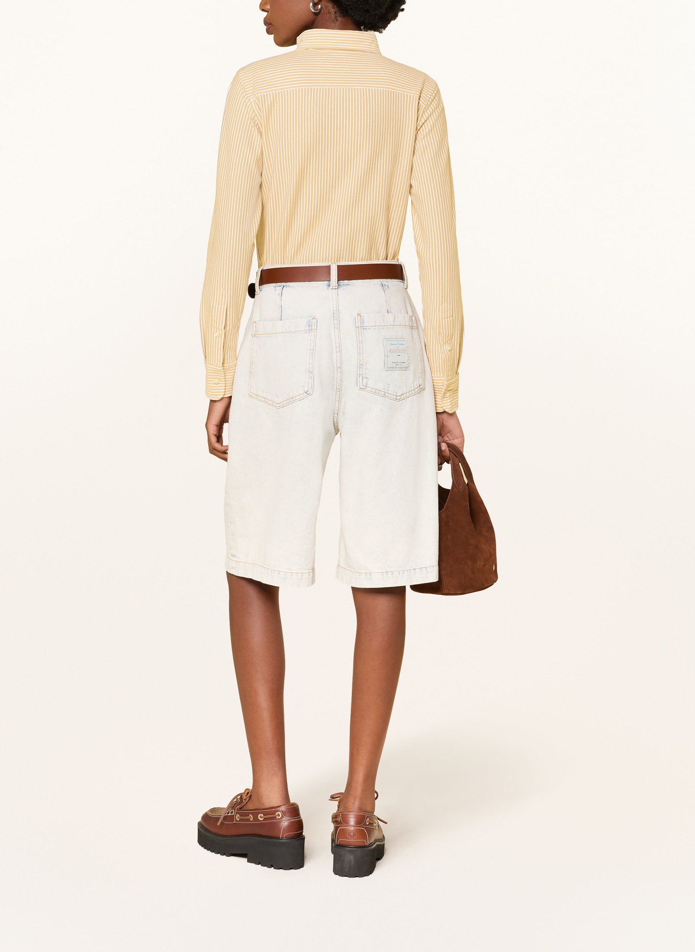 POLO RALPH LAUREN Hemdbluse aus Piqué: CAMEL / WEISS