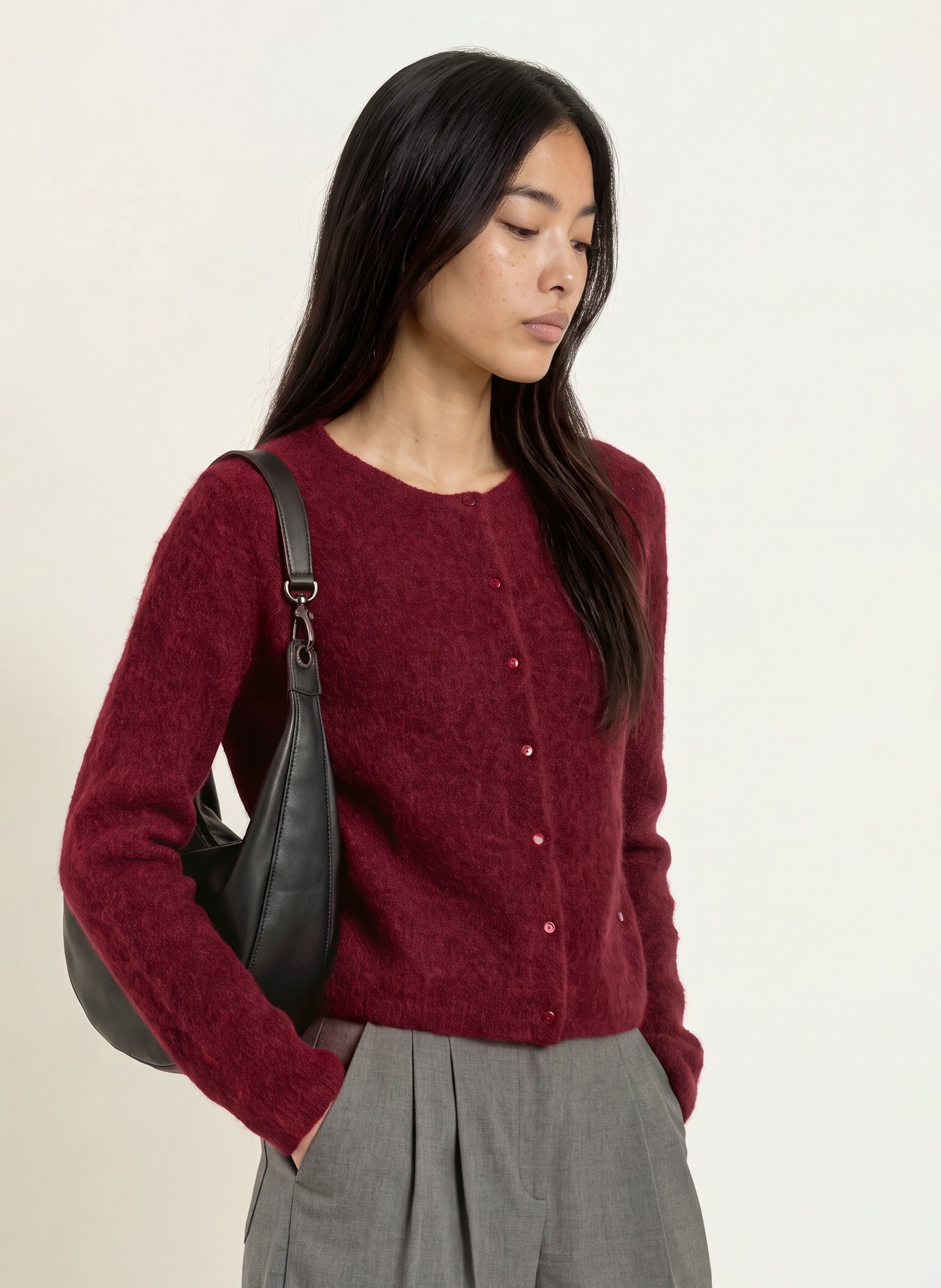 MOS MOSH Cardigan MMAIMINE: DARK RED