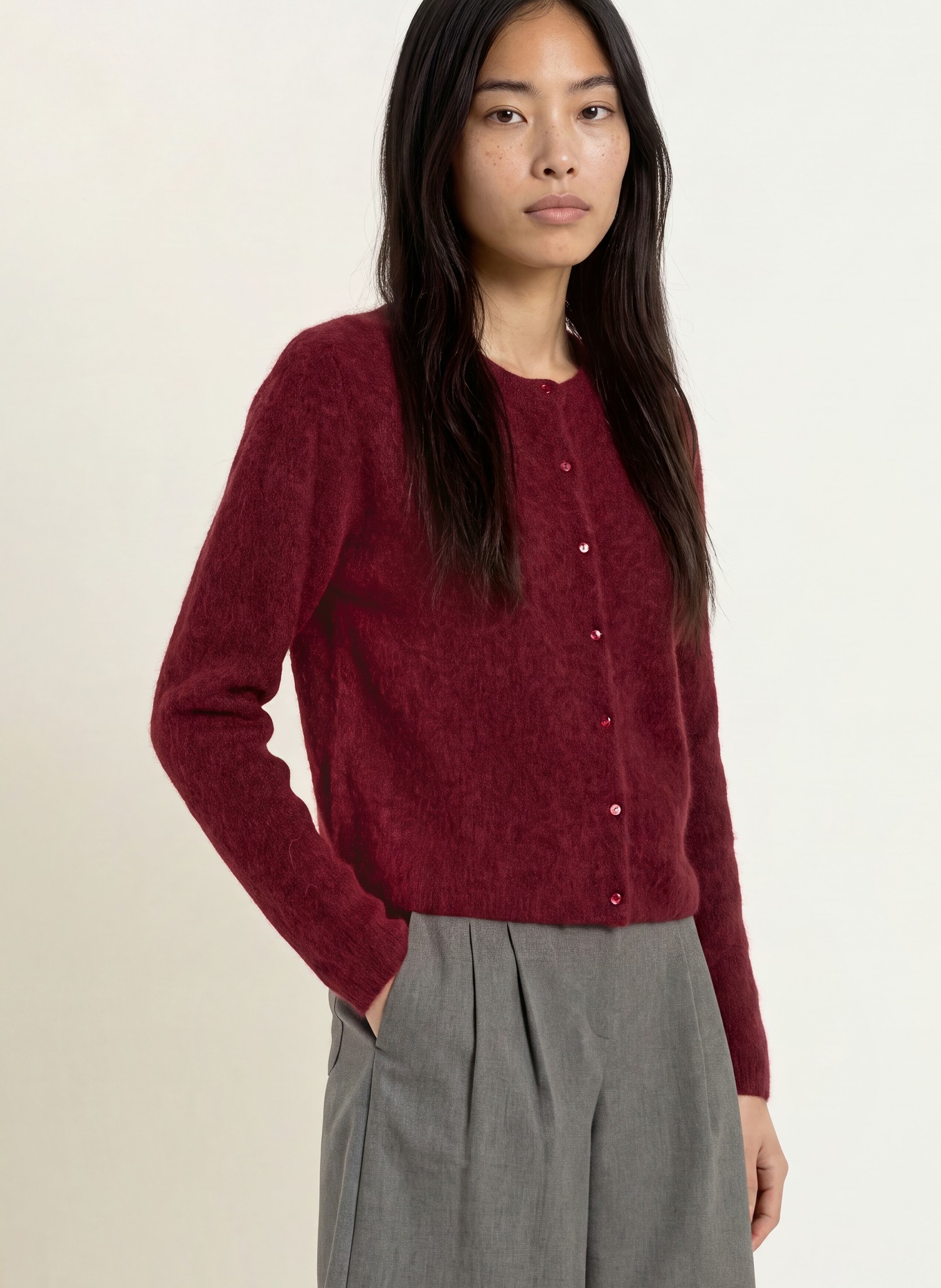 MOS MOSH Cardigan MMAIMINE: DARK RED