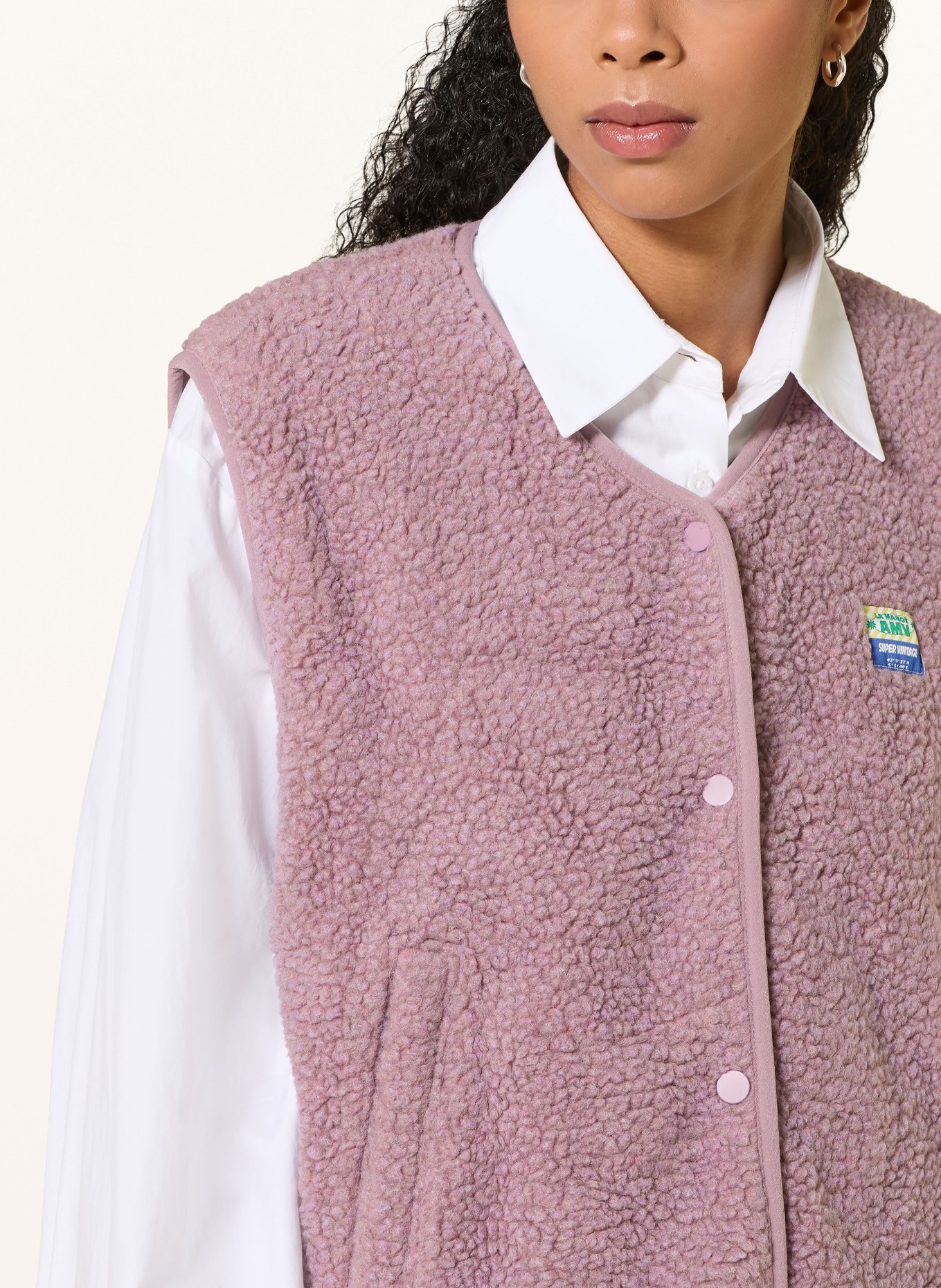 American Vintage Teddyfell-vest: VIEUX ROSE