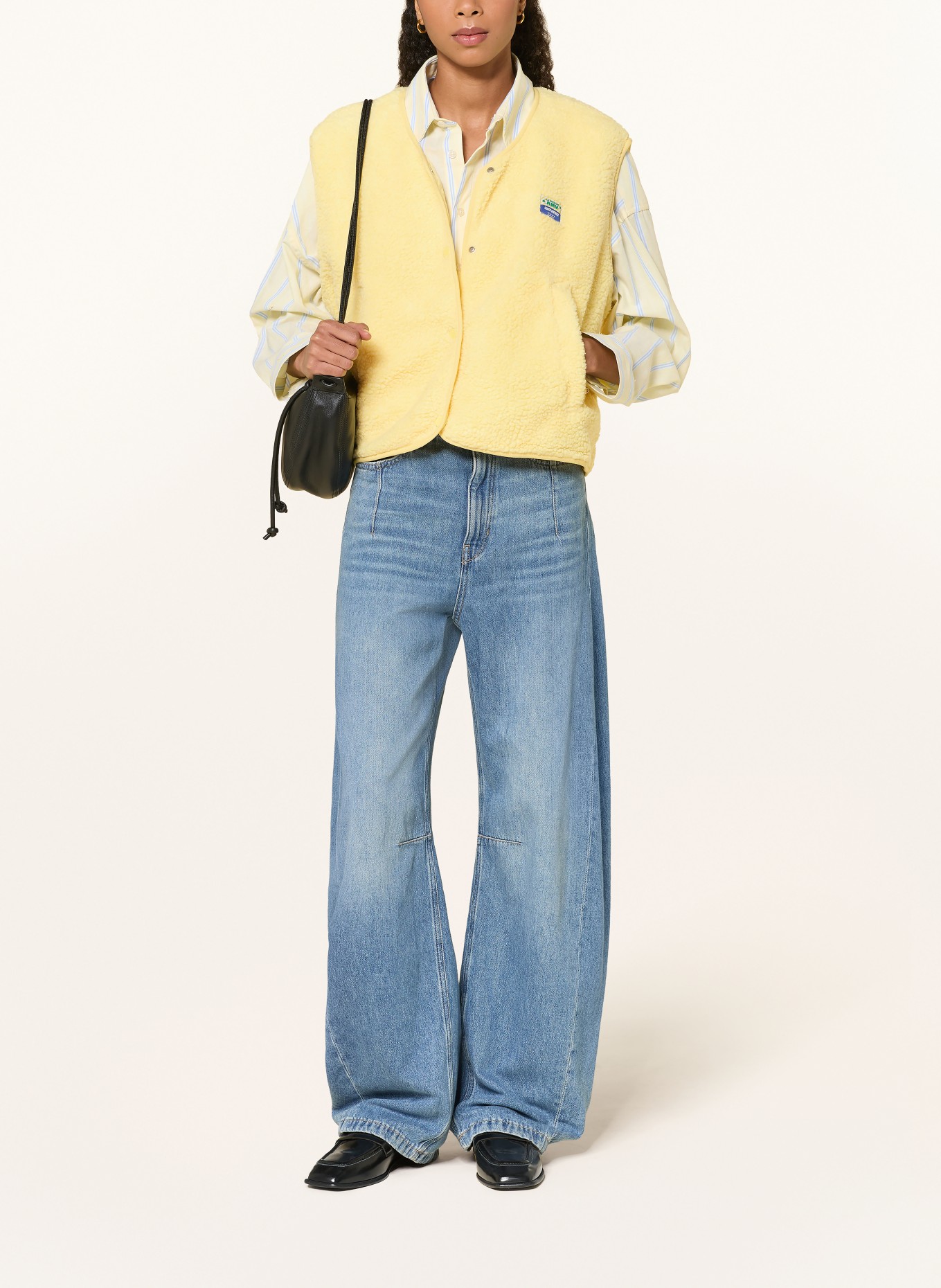 American Vintage Teddyfell-vest: GEEL