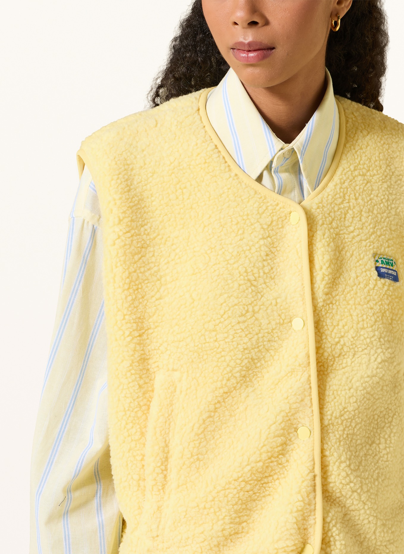 American Vintage Teddyfell-vest: GEEL