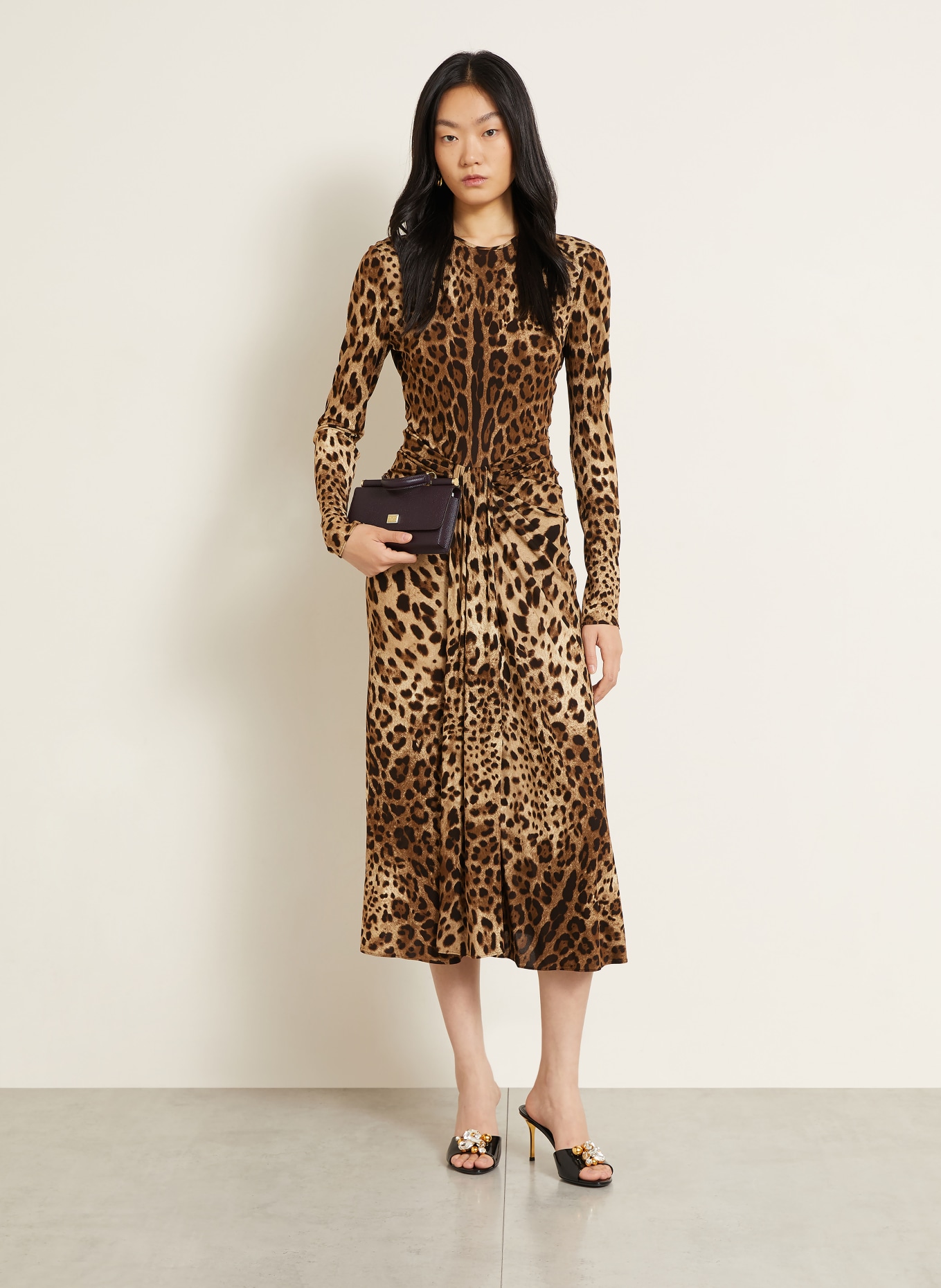 DOLCE & GABBANA Torba na ramię MISS SICILY MINI: CIEMNOBRĄZOWY / ZŁOTY