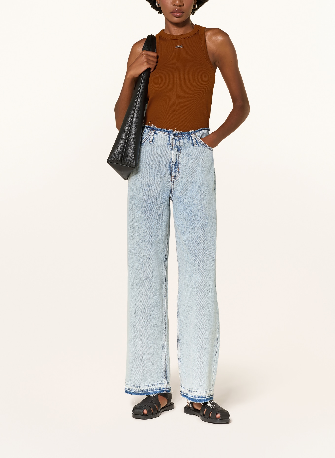 HUGO Top EASY TANK: BRAUN