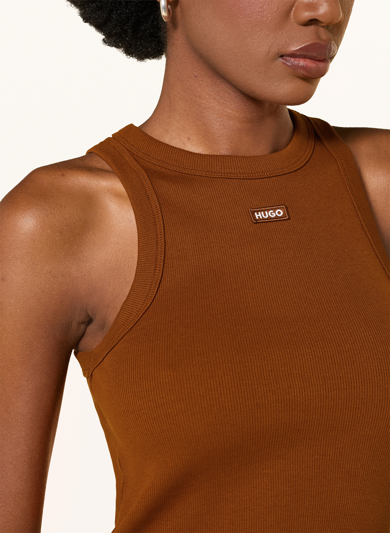 HUGO Top EASY TANK: BRAUN