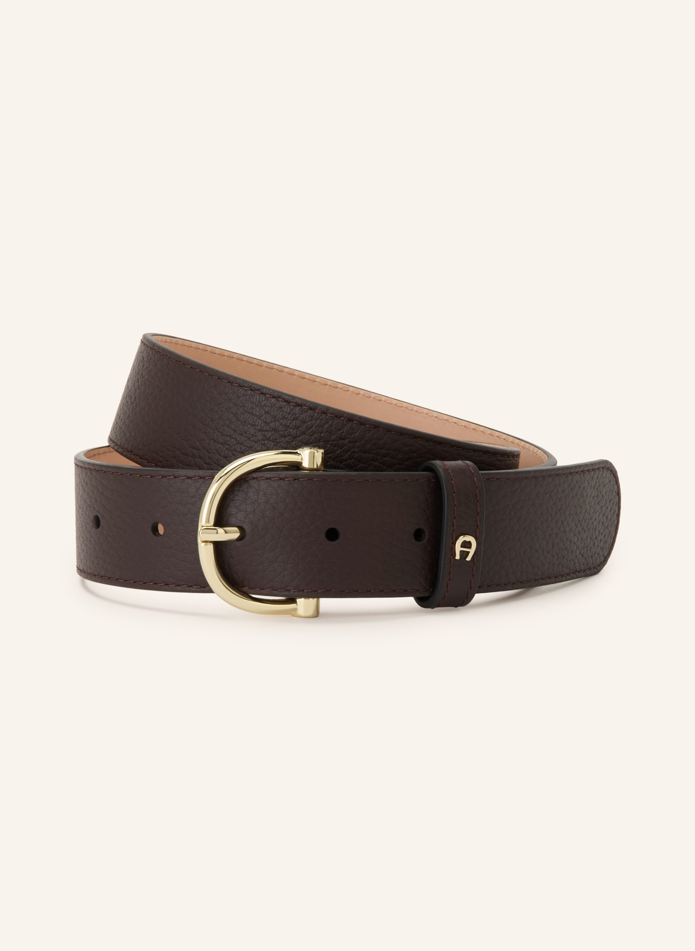 AIGNER Ceinture en cuir DELIA: MARRON FONCÉ