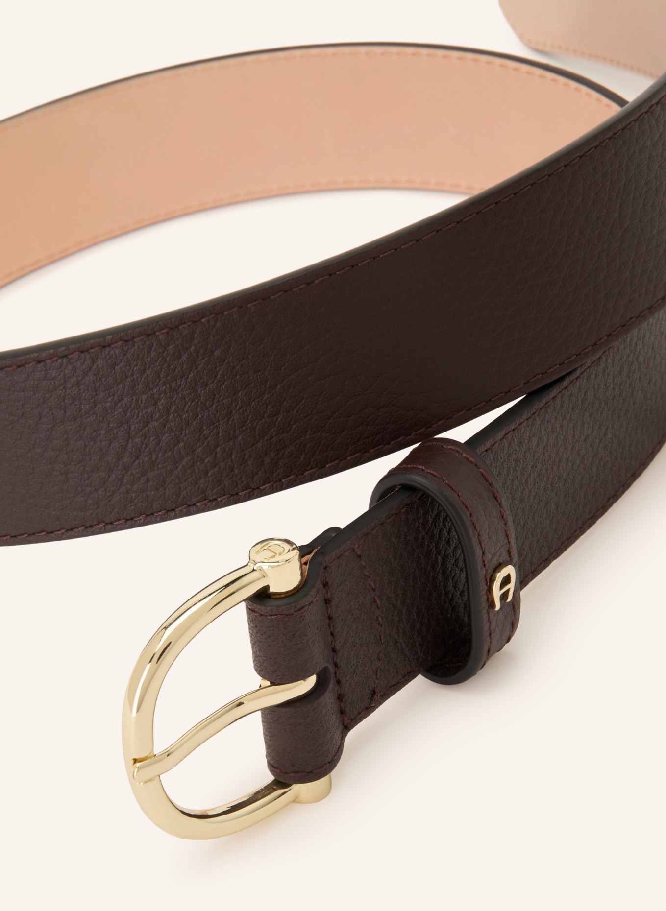 AIGNER Ceinture en cuir DELIA: MARRON FONCÉ