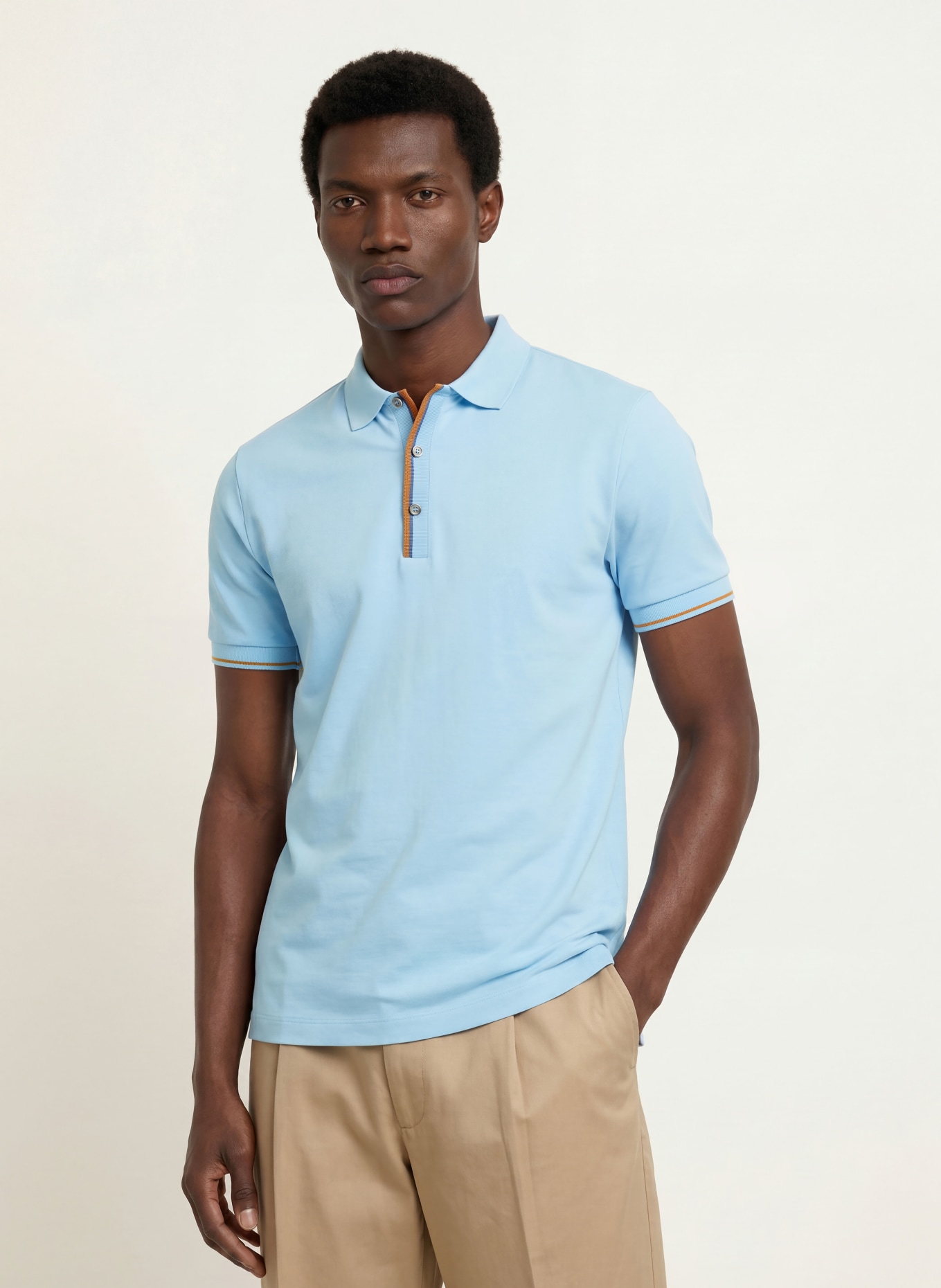 MOS MOSH Gallery Piqué polo shirt MMGHARVEY: LIGHT BLUE