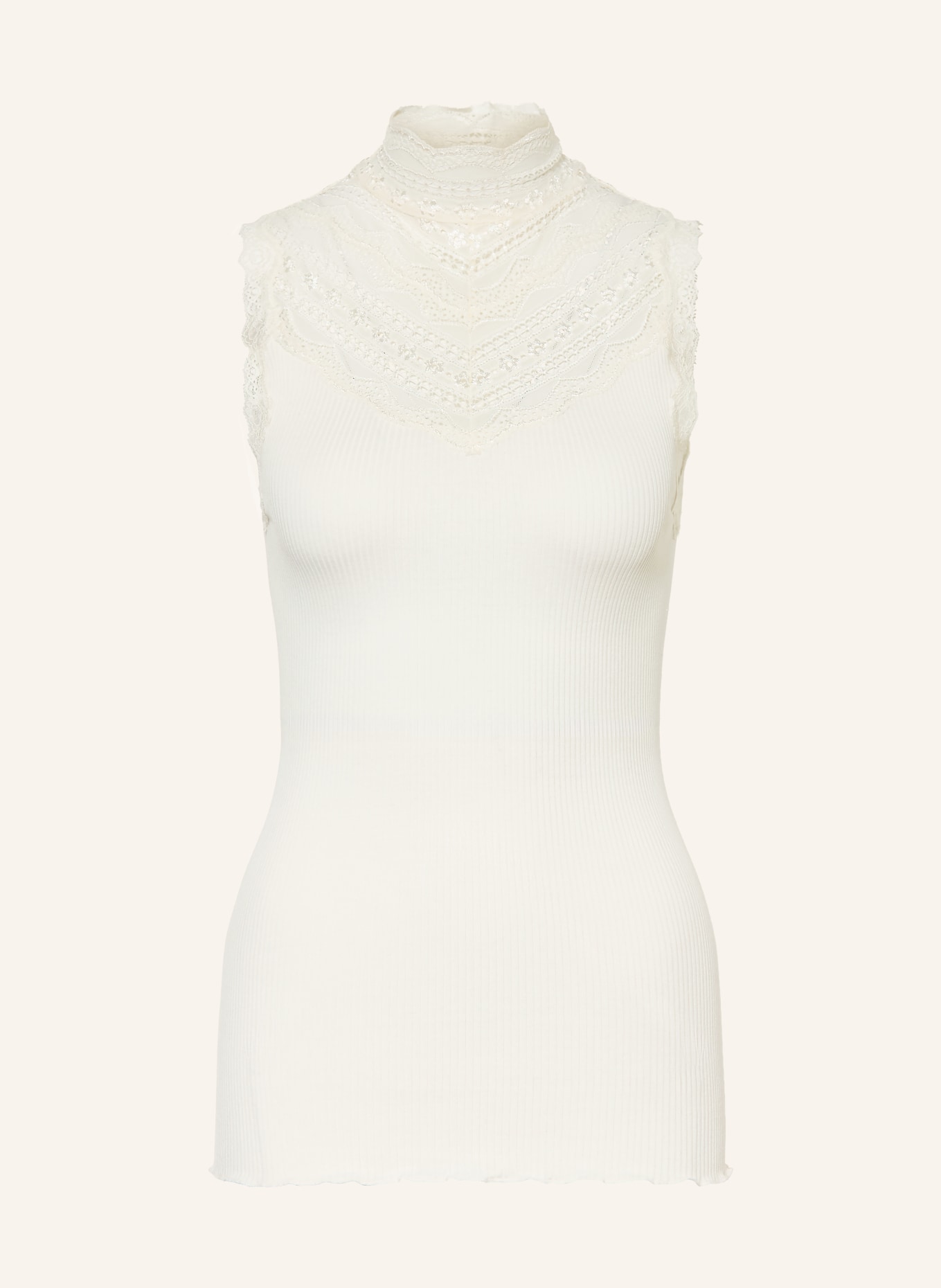 rosemunde Seidentop mit Spitze: CREME