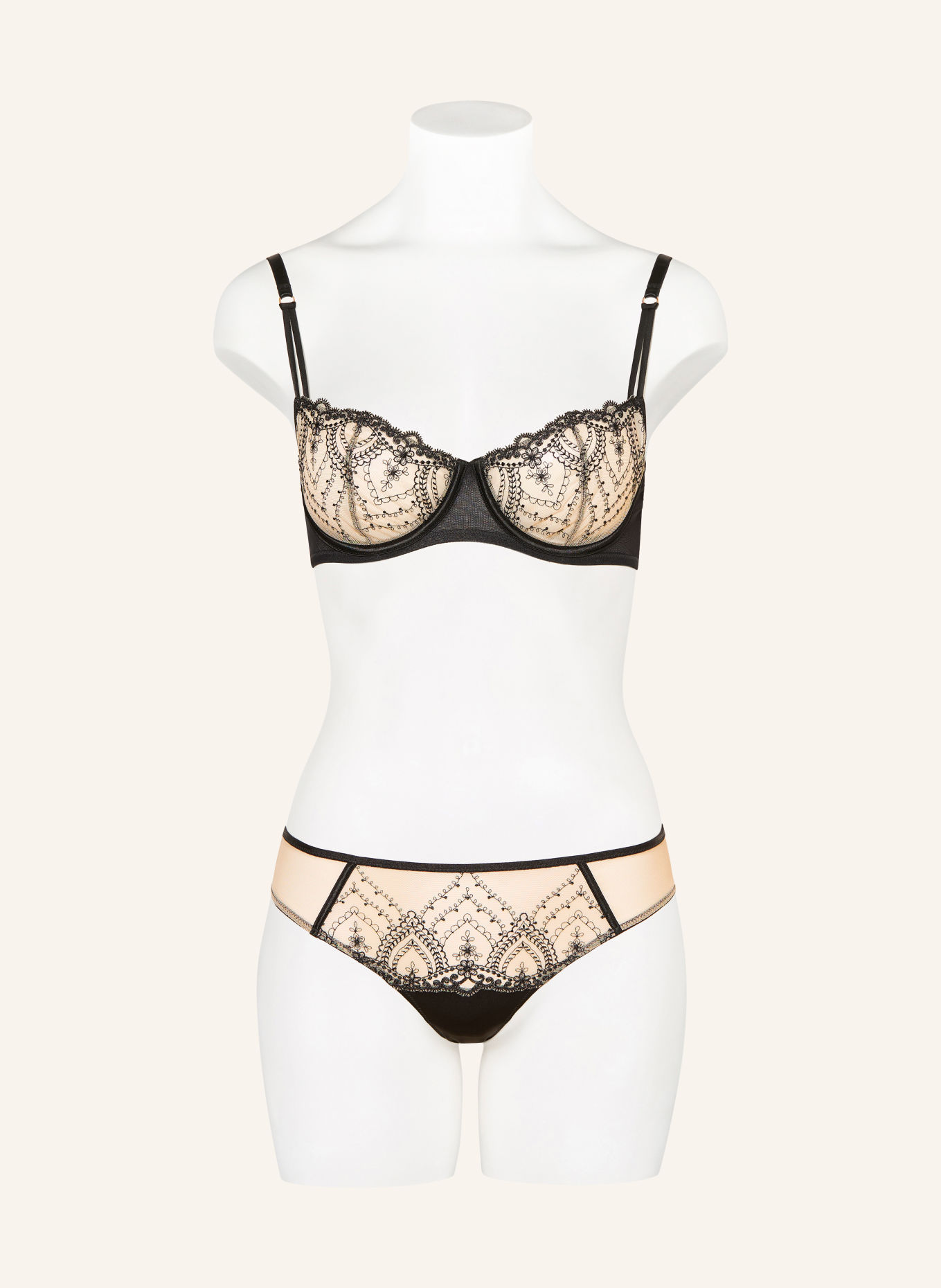 mey Balconette-BH Serie MYSTERIOUS: BEIGE / SCHWARZ
