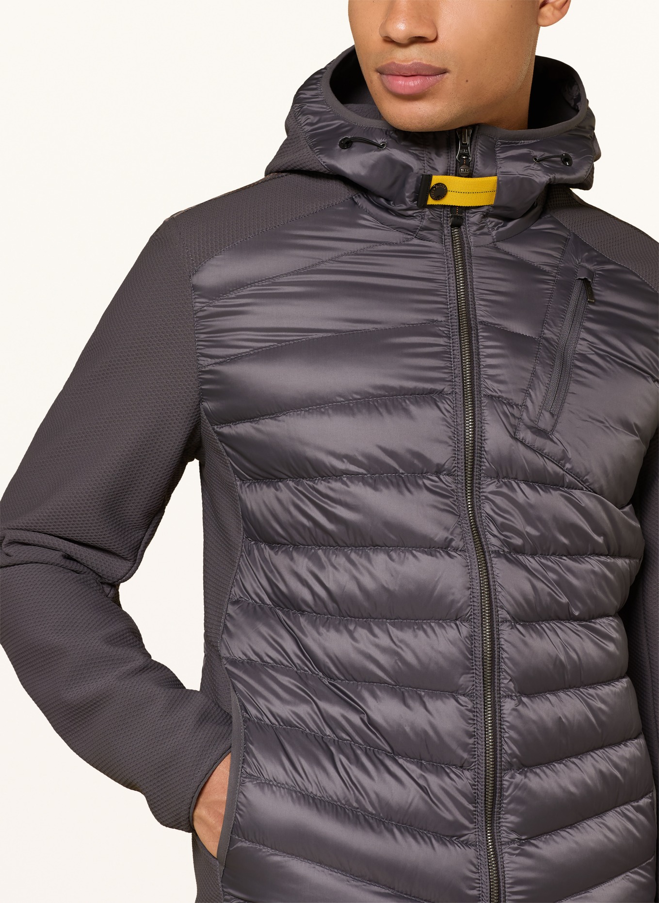 PARAJUMPERS Prošívaná bunda NOLAN: ŠEDÁ
