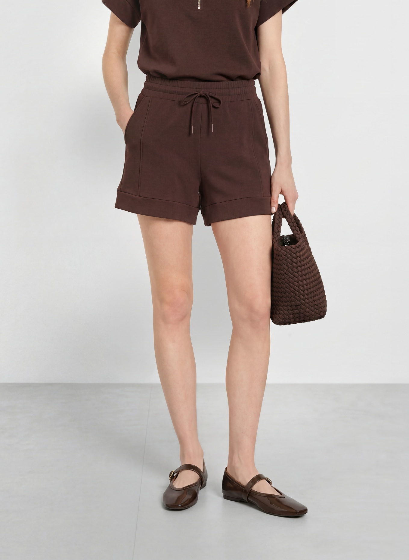 VARLEY Sweatshorts ATRUIM: DUNKELBRAUN