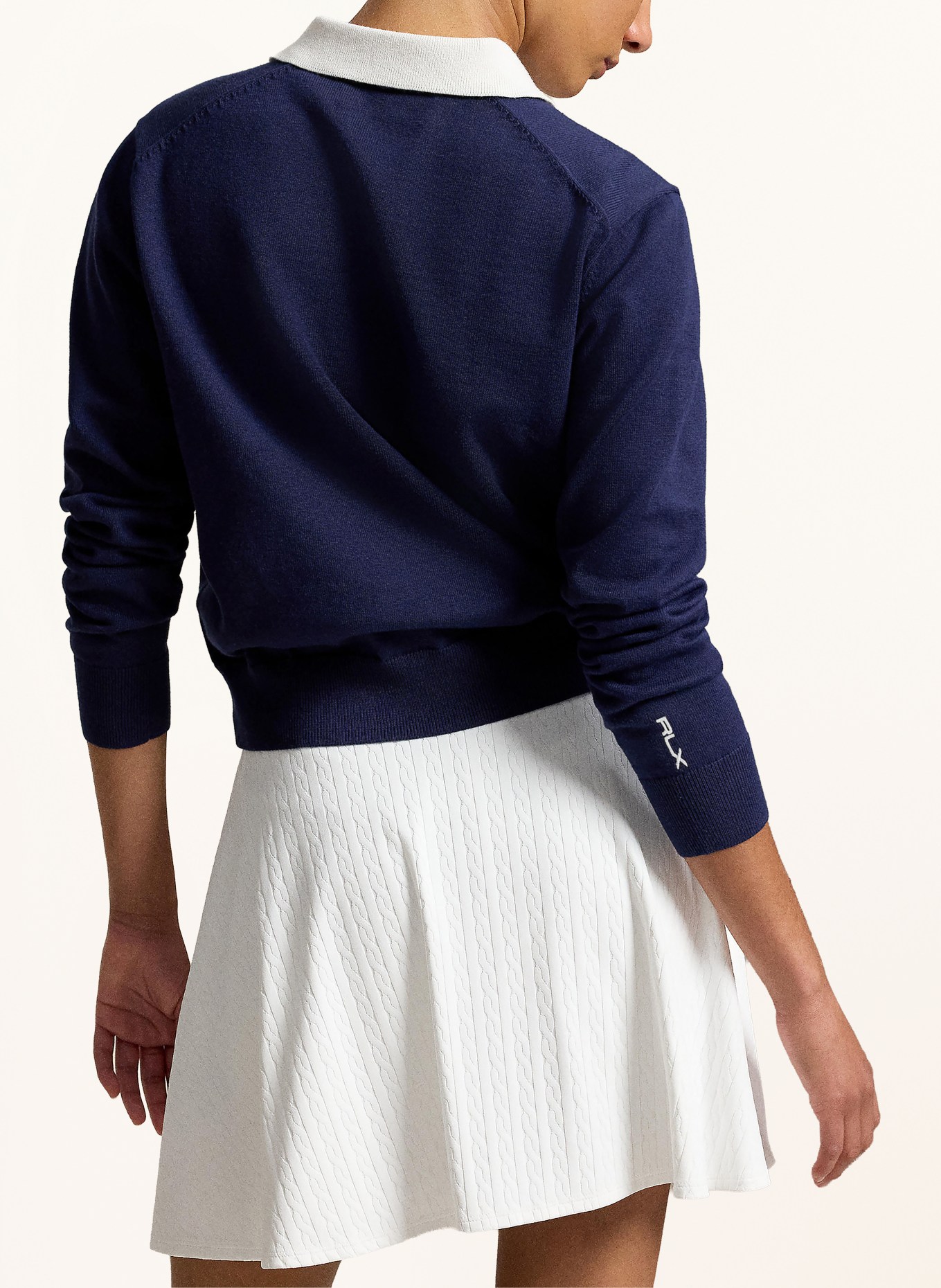 RLX RALPH LAUREN Performance polo shirt: DARK BLUE / WHITE