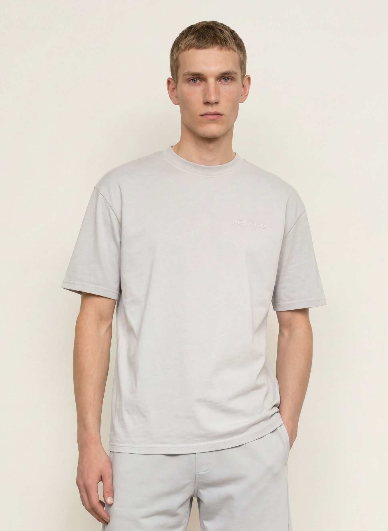 PEGADOR Koszulka oversize: JASNOCZARY