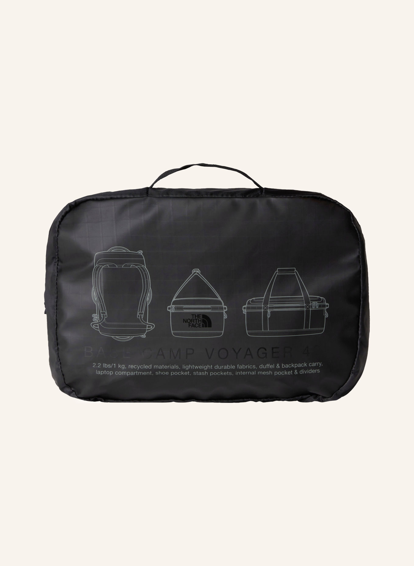 THE NORTH FACE Rucksack BASE CAMP VOYAGER 42 l mit Laptop-Fach: SCHWARZ