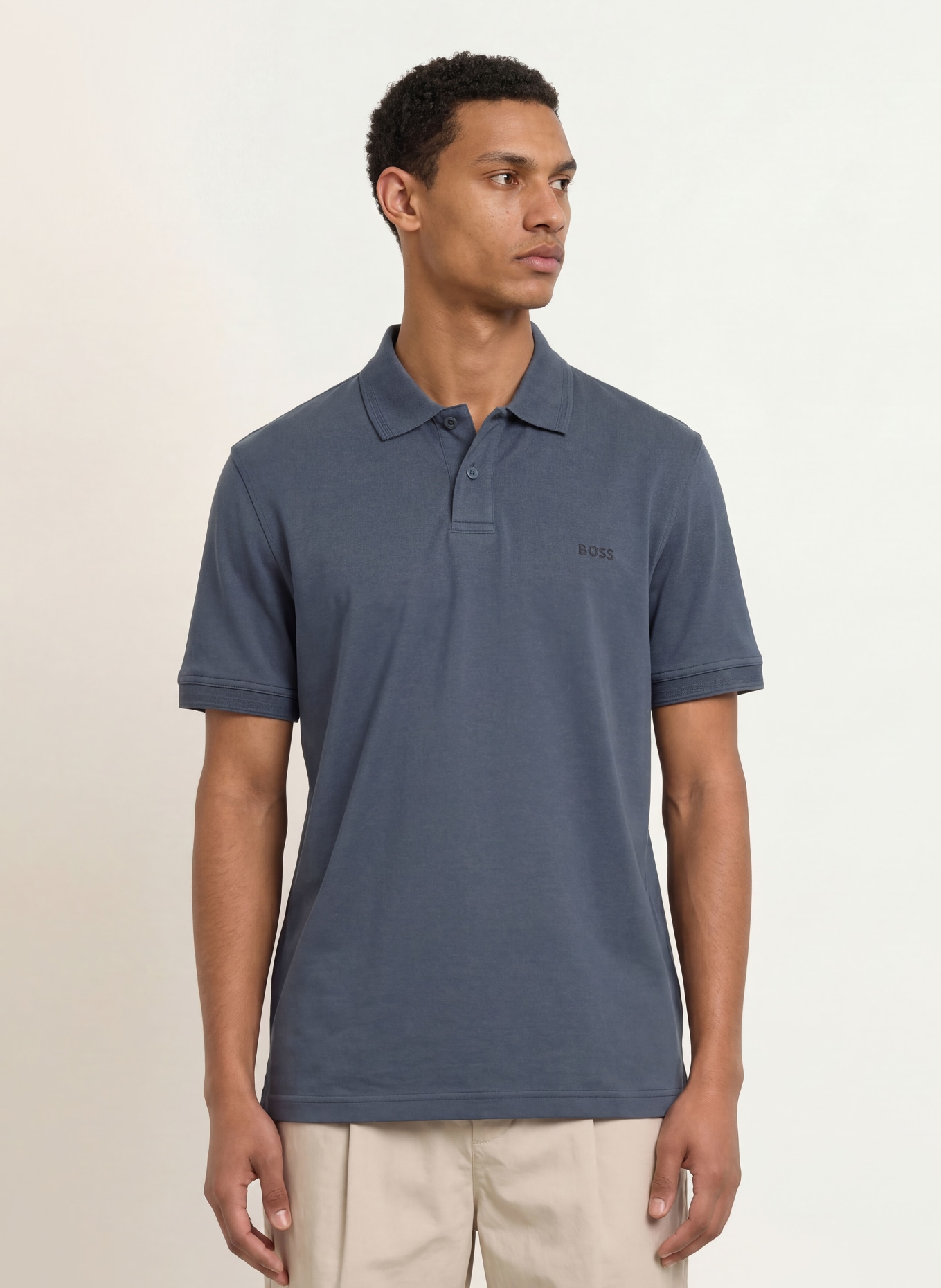 BOSS Jersey poloshirt PE: DONKERBLAUW