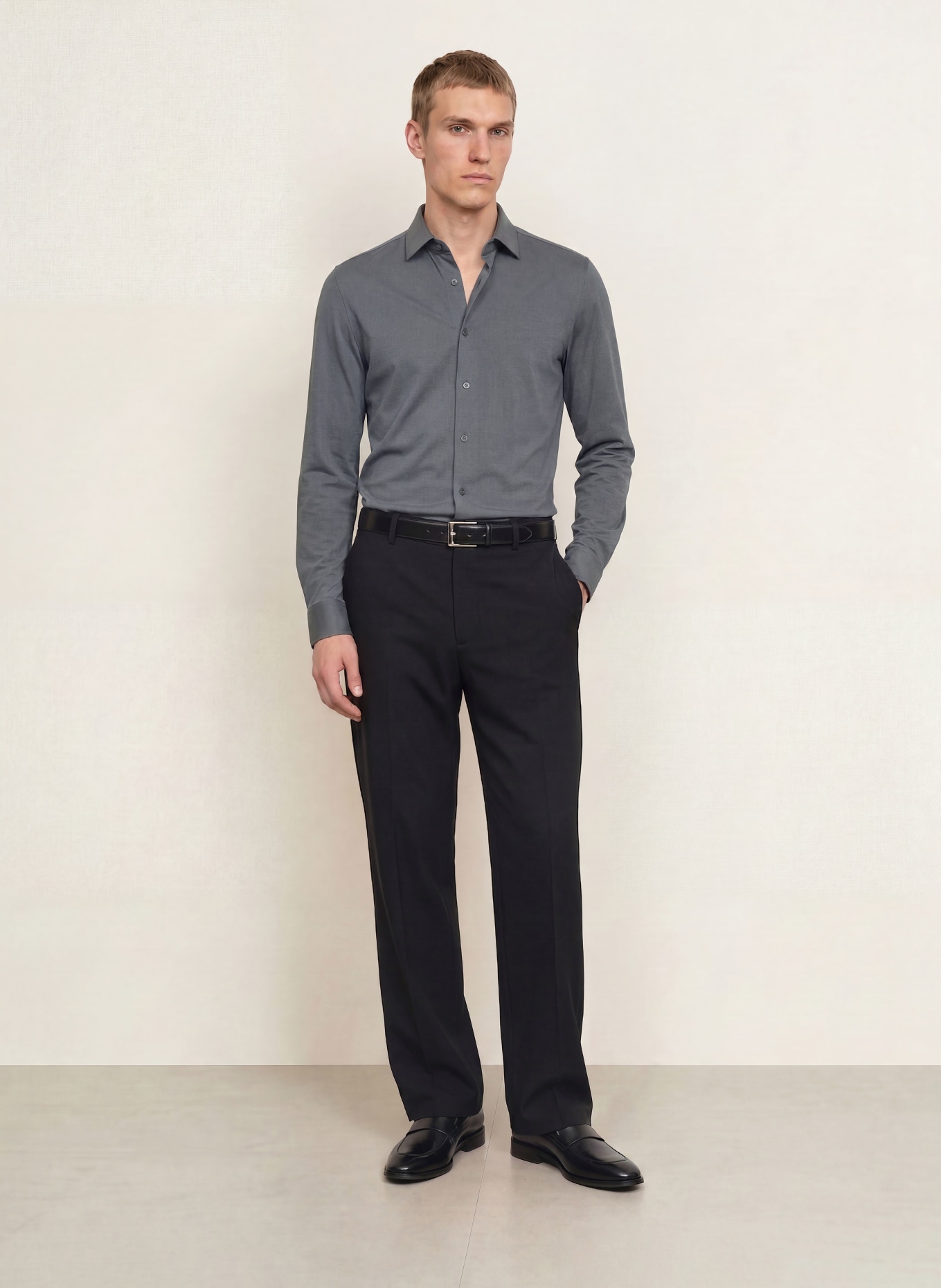 OLYMP Jerseyhemd Level Five 24/Seven body fit: DUNKELGRAU