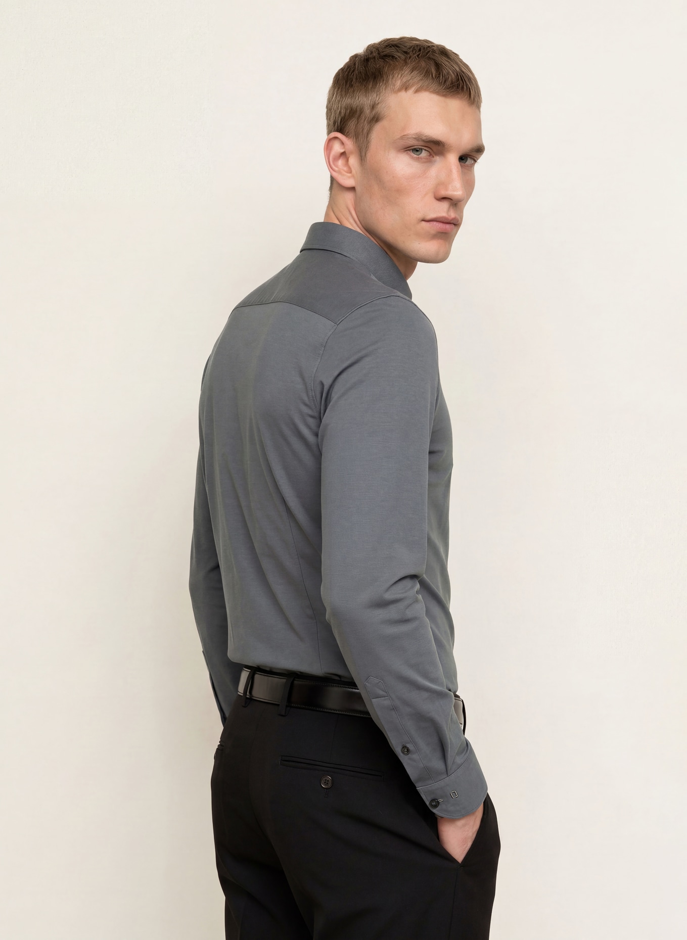 OLYMP Jerseyhemd Level Five 24/Seven body fit: DUNKELGRAU