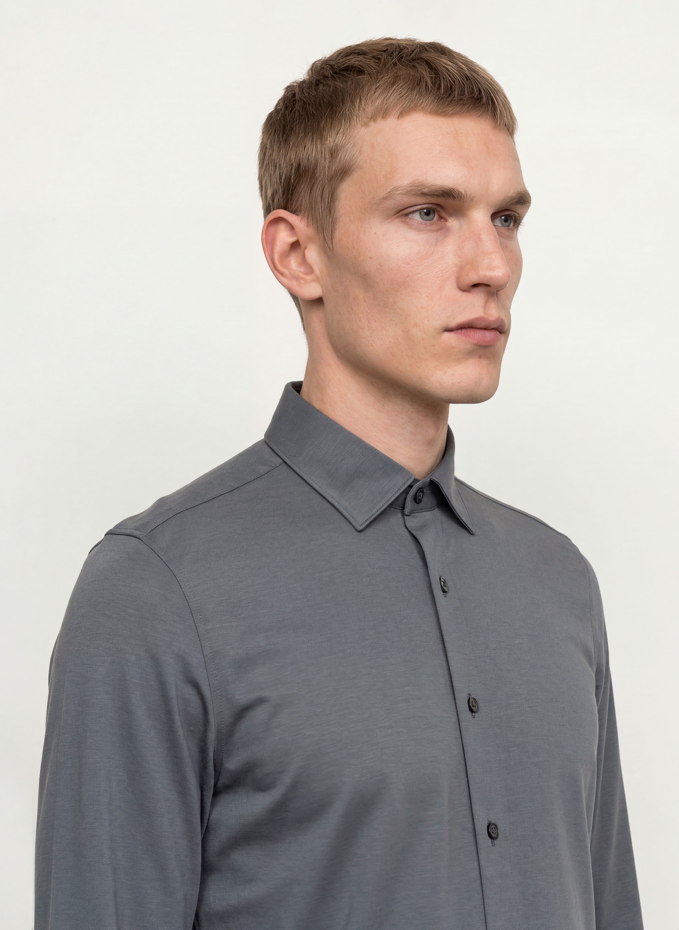 OLYMP Jerseyhemd Level Five 24/Seven body fit: DUNKELGRAU