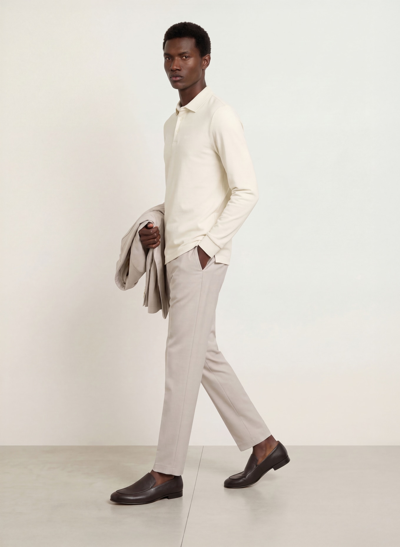 BOSS Polo en jersey PADO: CRÈME