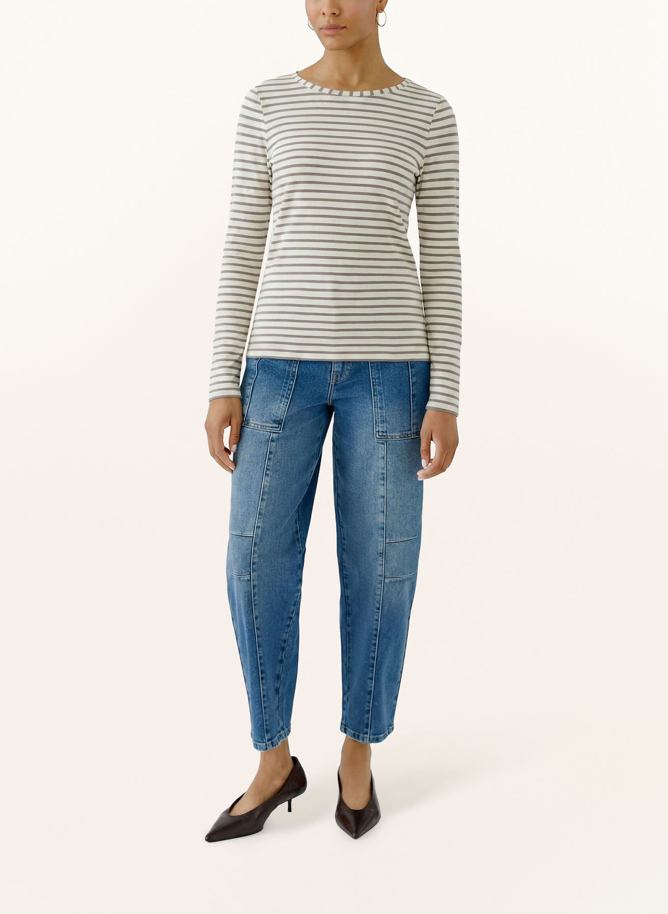 oui Long sleeve shirt: TAUPE / ECRU