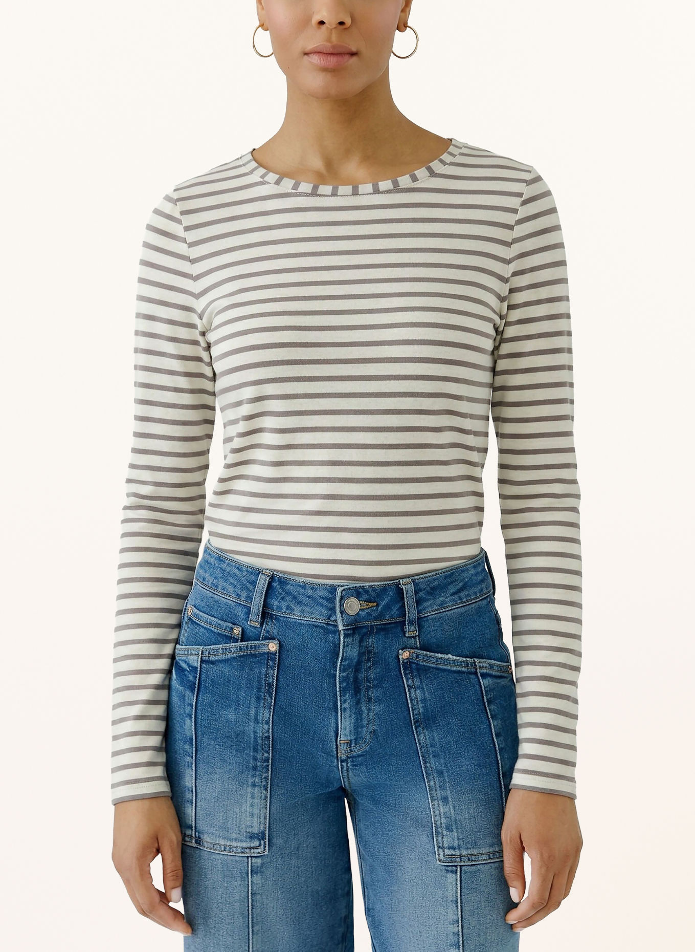 oui Long sleeve shirt: TAUPE / ECRU