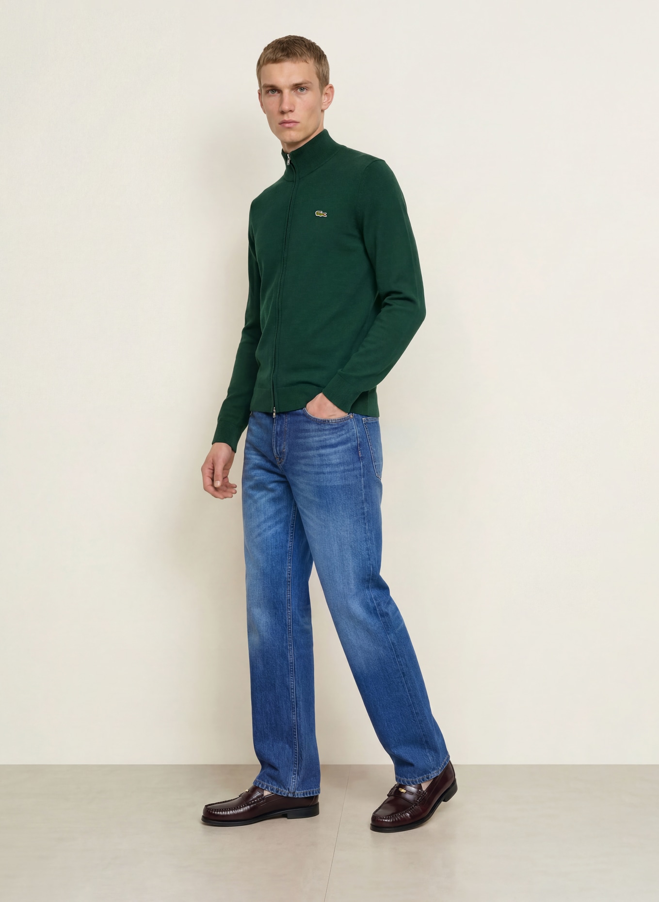 LACOSTE cardigan: DARK GREEN
