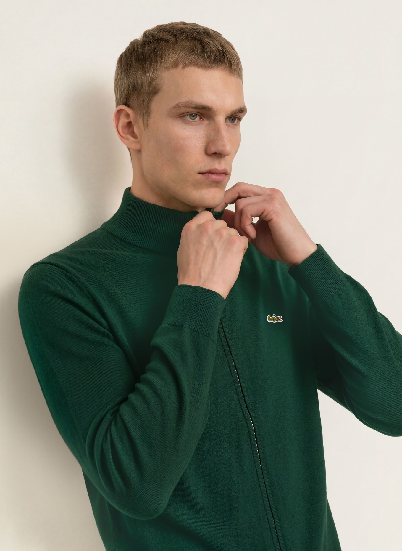 LACOSTE cardigan: DARK GREEN