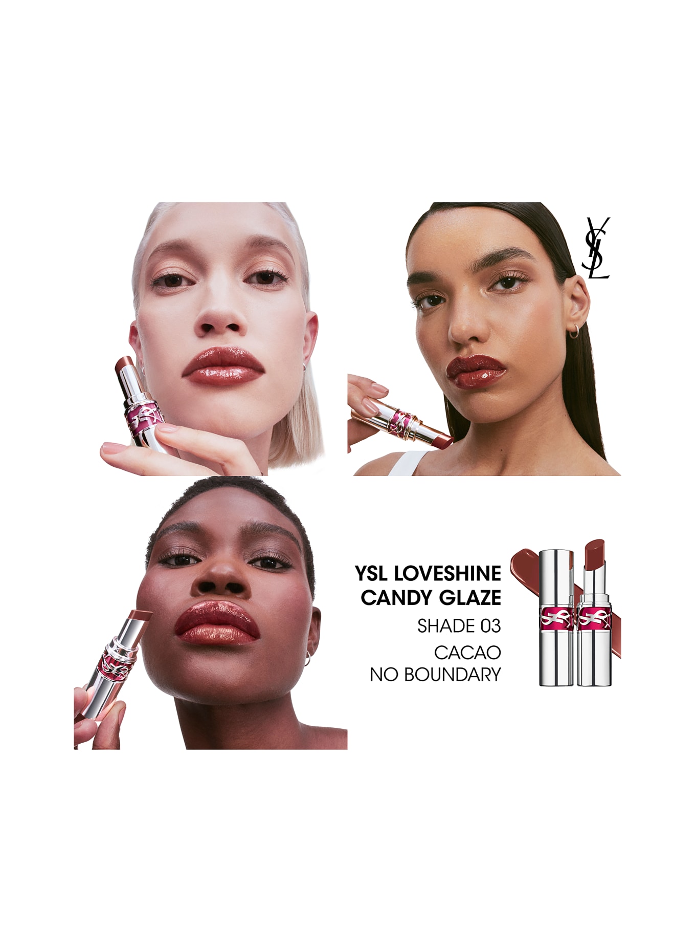 YVES SAINT LAURENT BEAUTÉ LOVESHINE CANDY GLAZE: 3 CACAO NO BOUNDARY