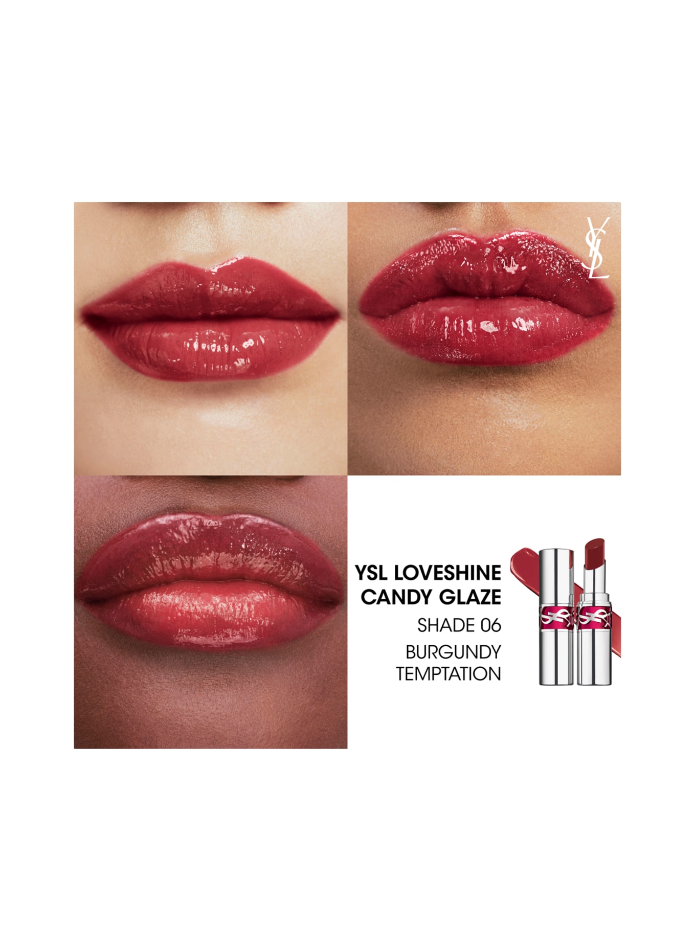 YVES SAINT LAURENT BEAUTÉ LOVESHINE CANDY GLAZE: 6 BURGUNDY TEMPTATION
