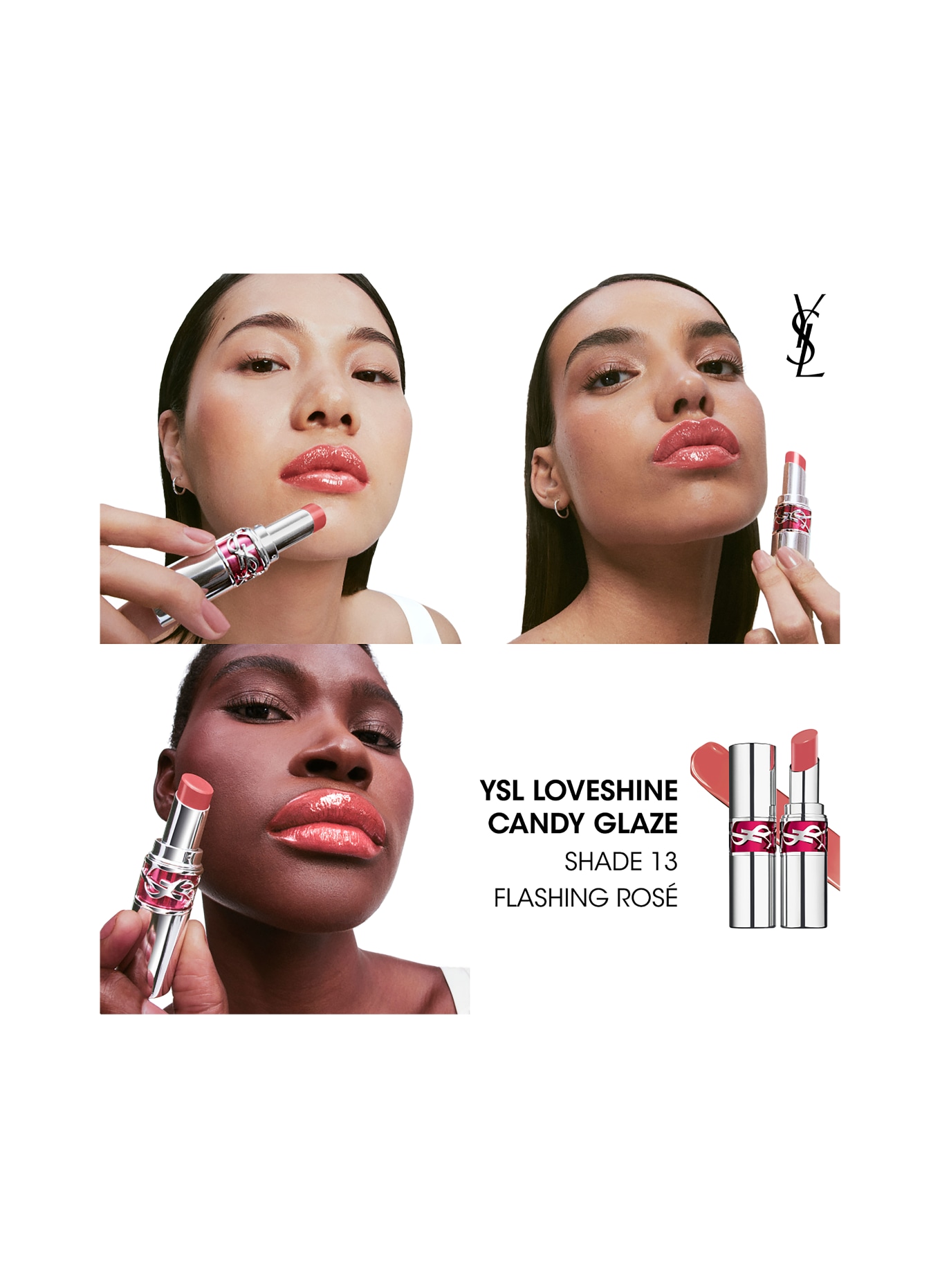 YVES SAINT LAURENT BEAUTÉ LOVESHINE CANDY GLAZE: 13 FLASHING ROSÉ