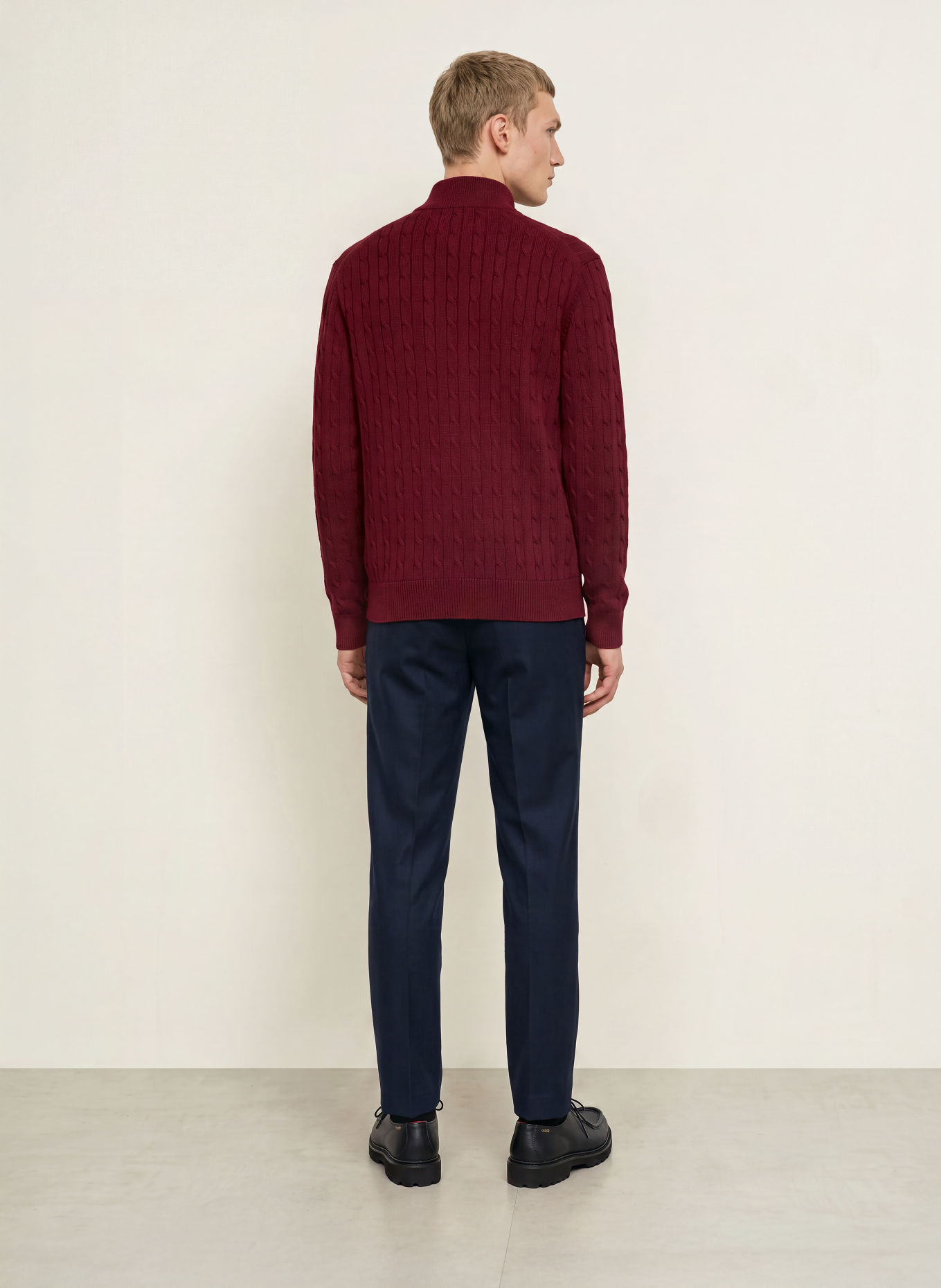 TOMMY HILFIGER Half-zip sweater: DARK RED