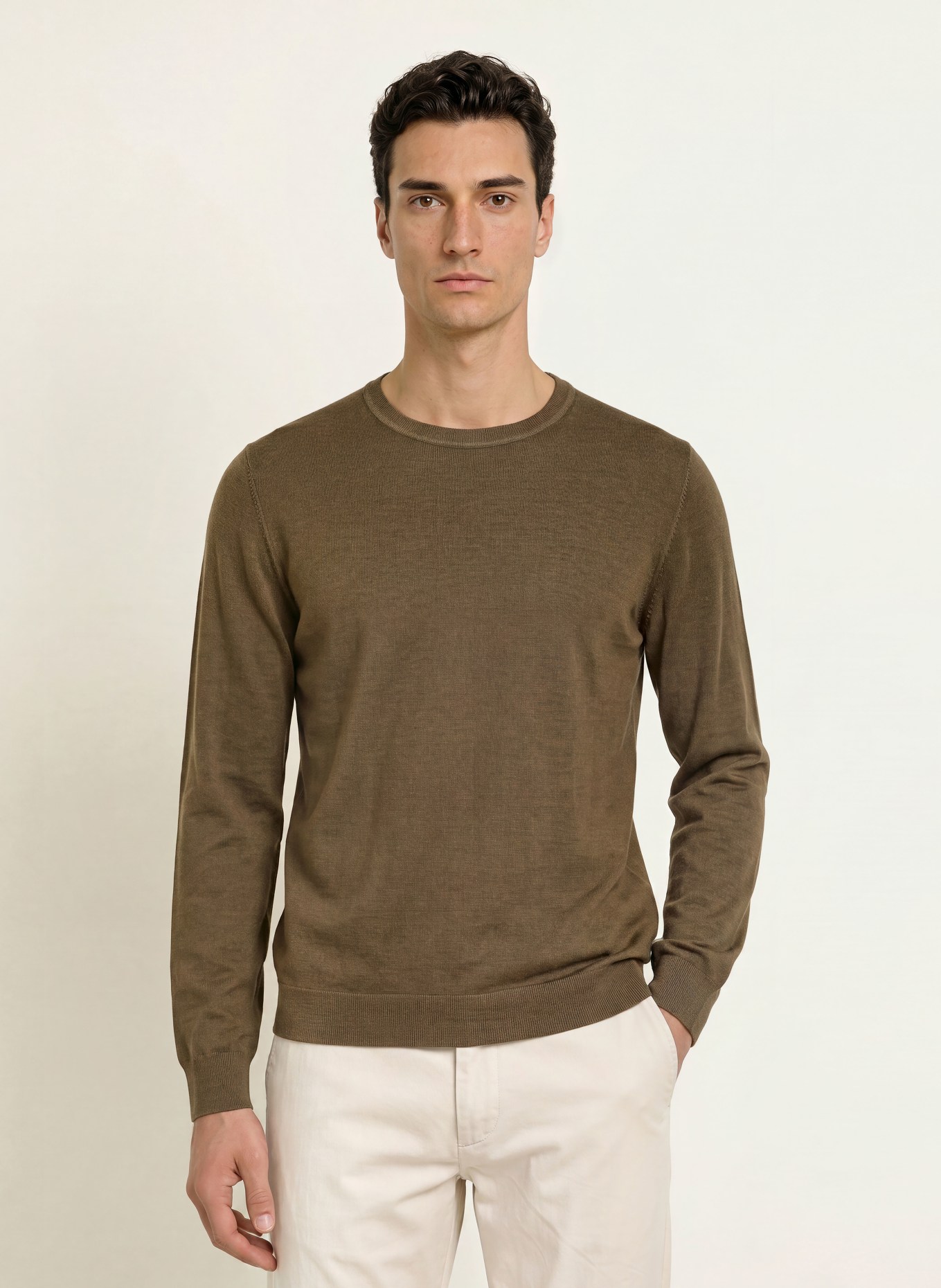 OLYMP Pullover: BRAUN