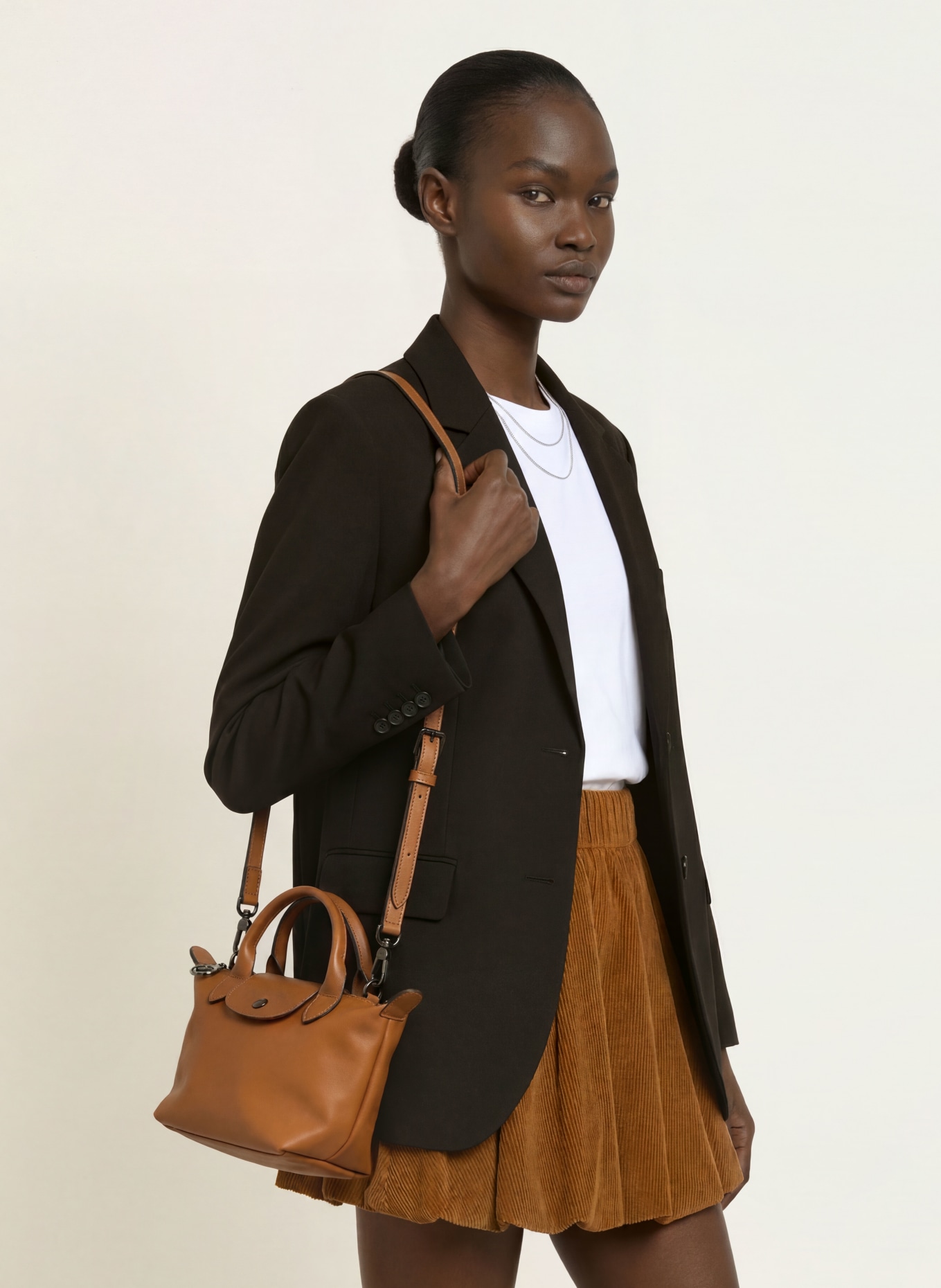 LONGCHAMP Handtasche LE PLIAGE XTRA XS: COGNAC / PLATIN