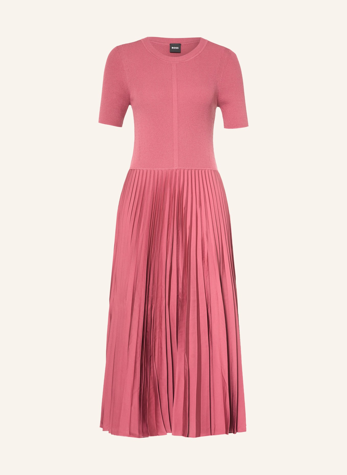 BOSS Kleid FADRIDI im Materialmix mit Plissees: ALTROSA
