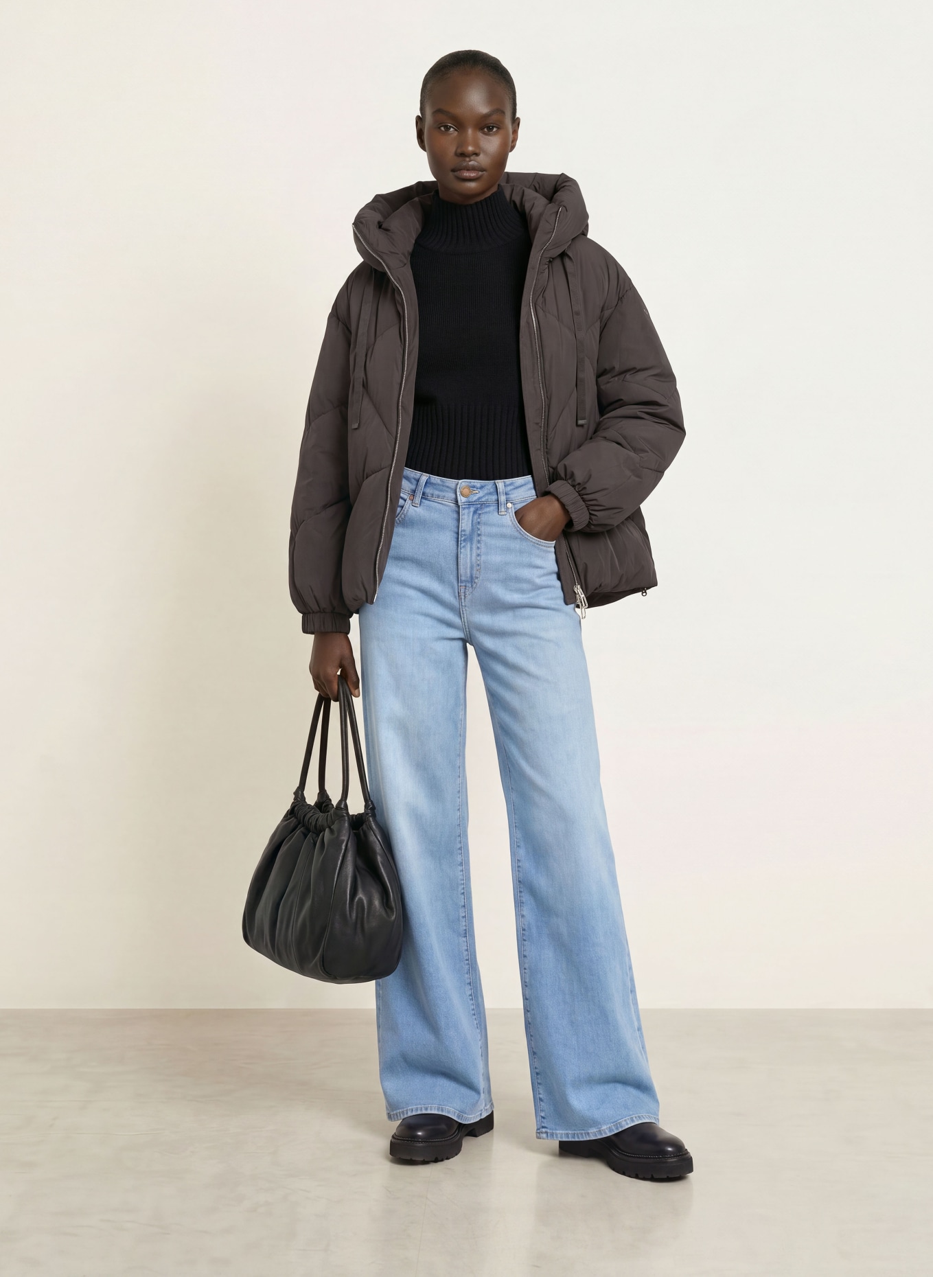 DUNO Down jacket PEGGIE: DARK BROWN