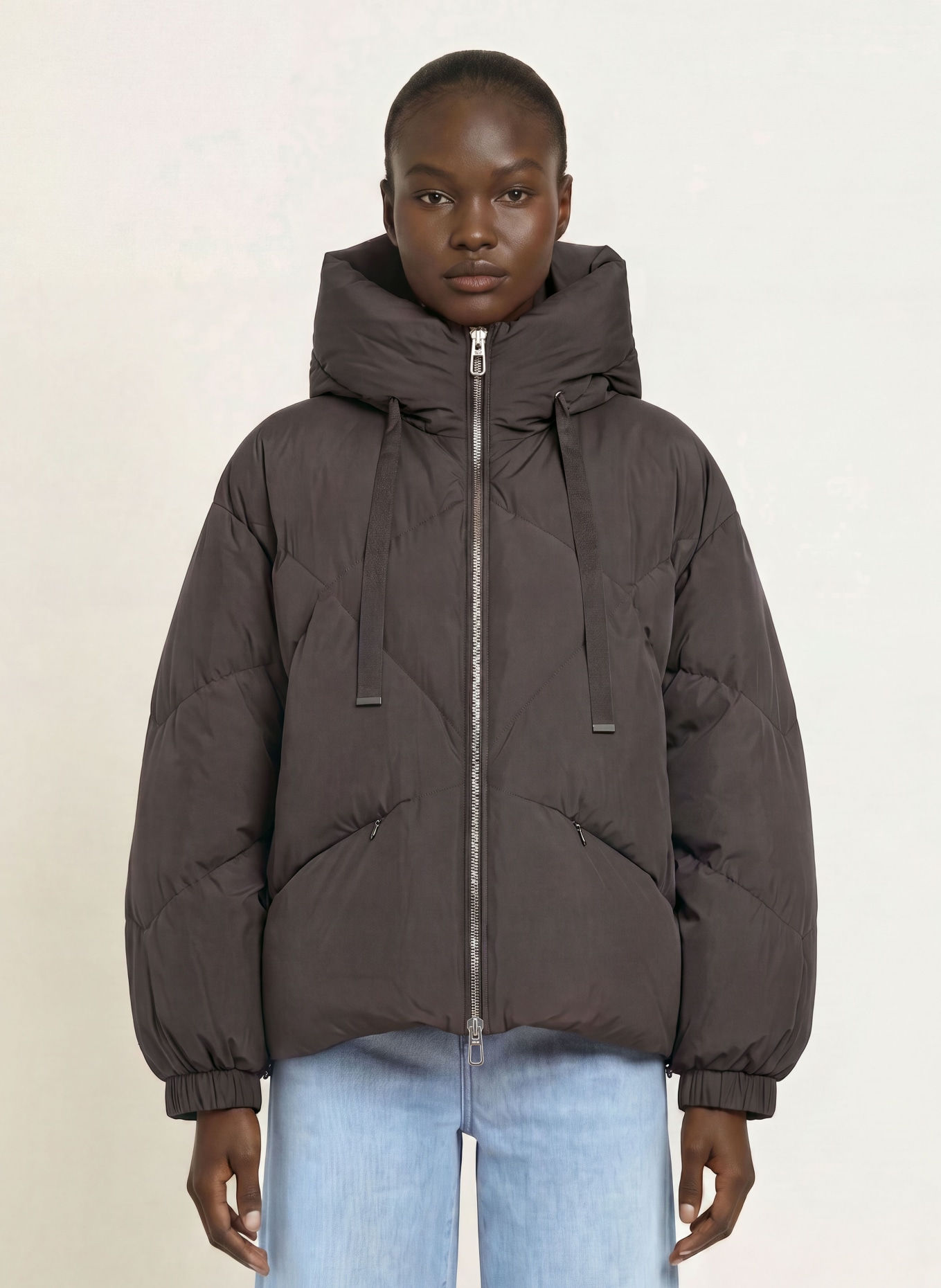 DUNO Down jacket PEGGIE: DARK BROWN
