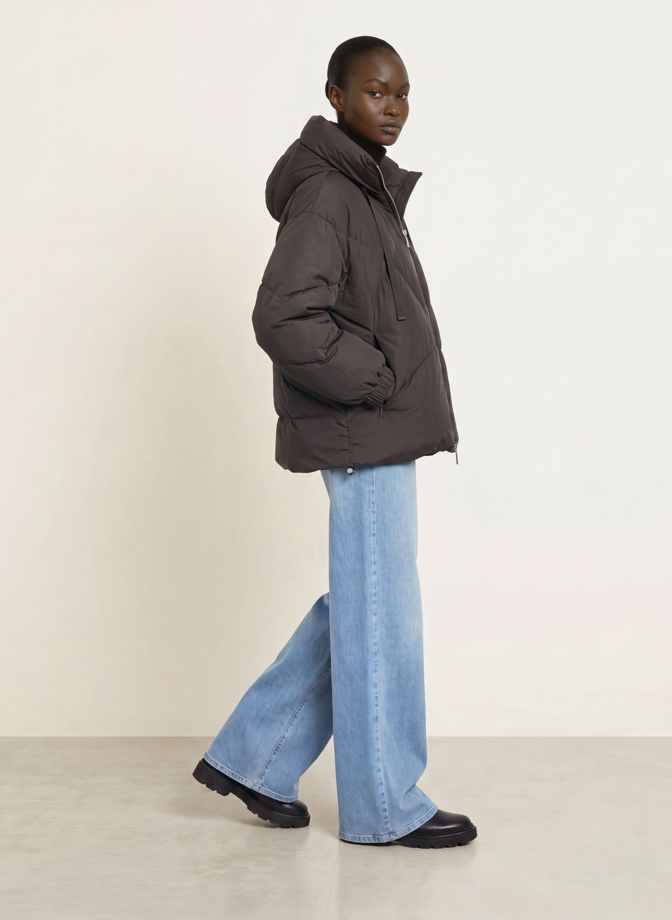 DUNO Down jacket PEGGIE: DARK BROWN