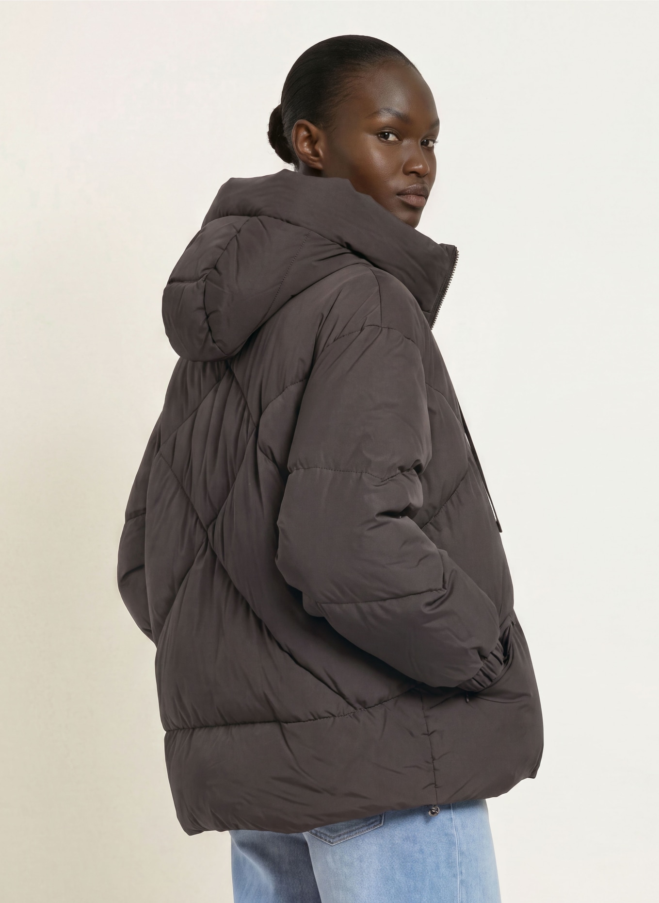 DUNO Down jacket PEGGIE: DARK BROWN