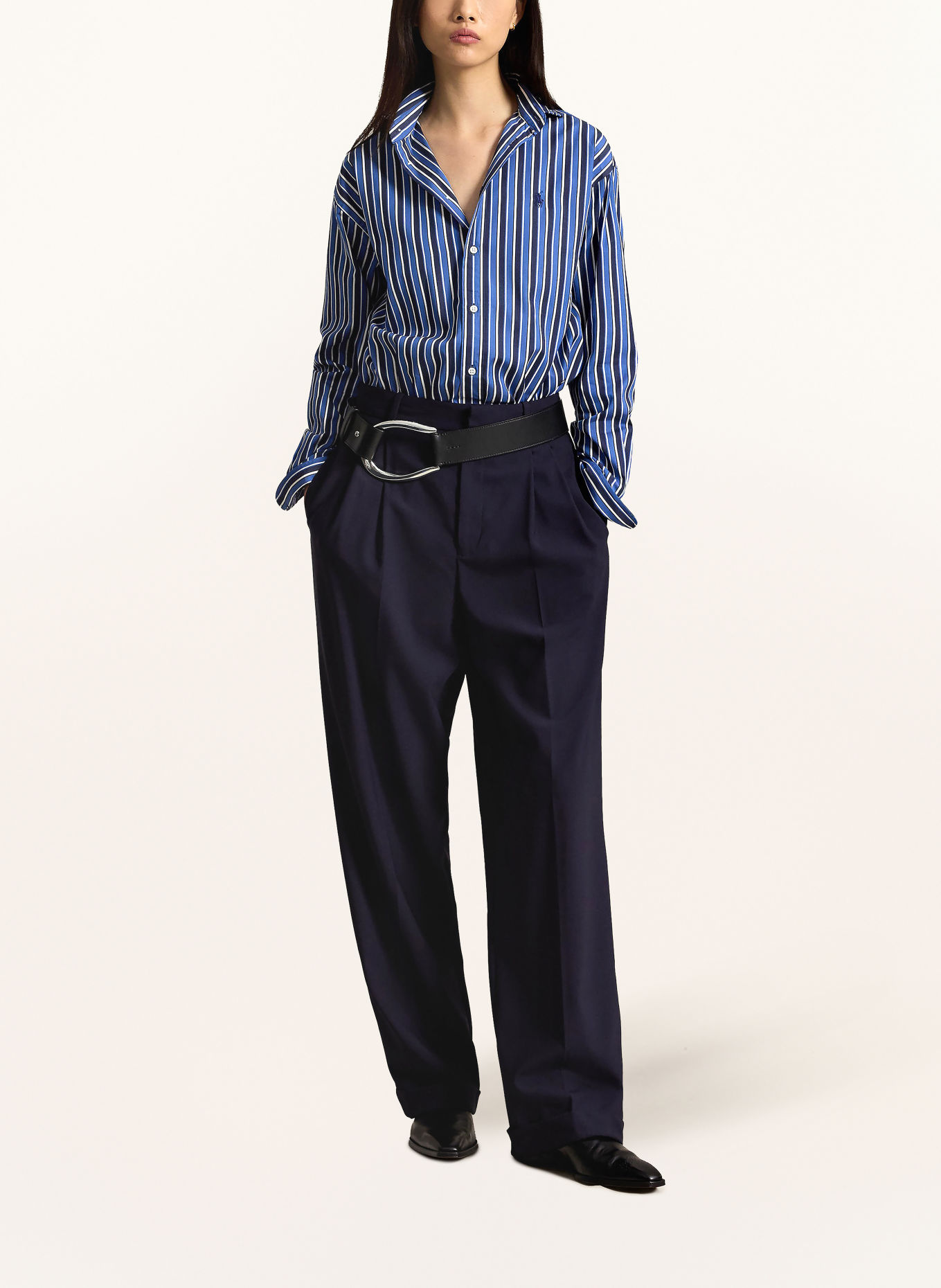 POLO RALPH LAUREN Hemdbluse: BLAU / DUNKELBLAU / WEISS