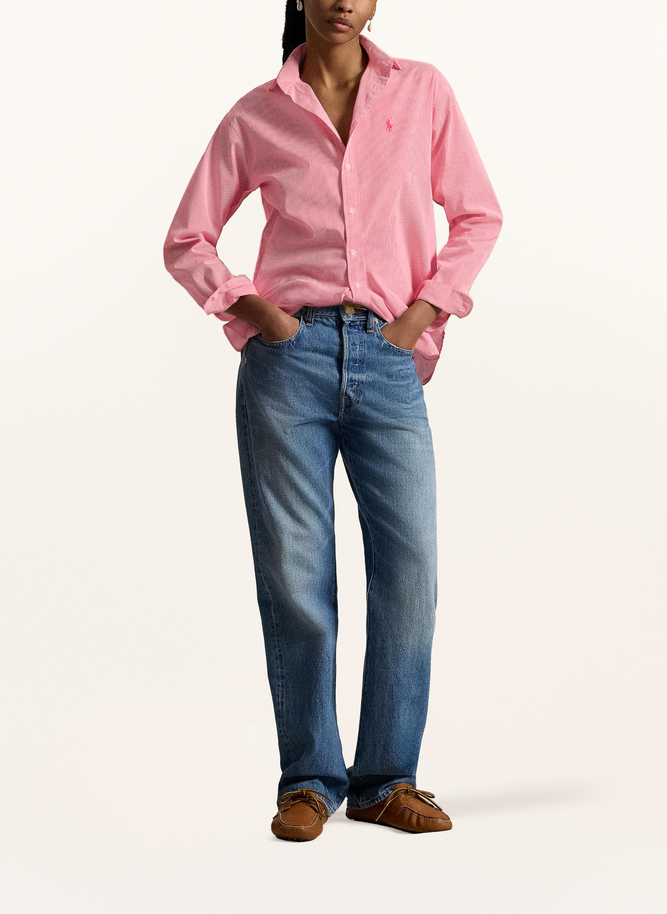 POLO RALPH LAUREN chemise: ROUGE / BLANC