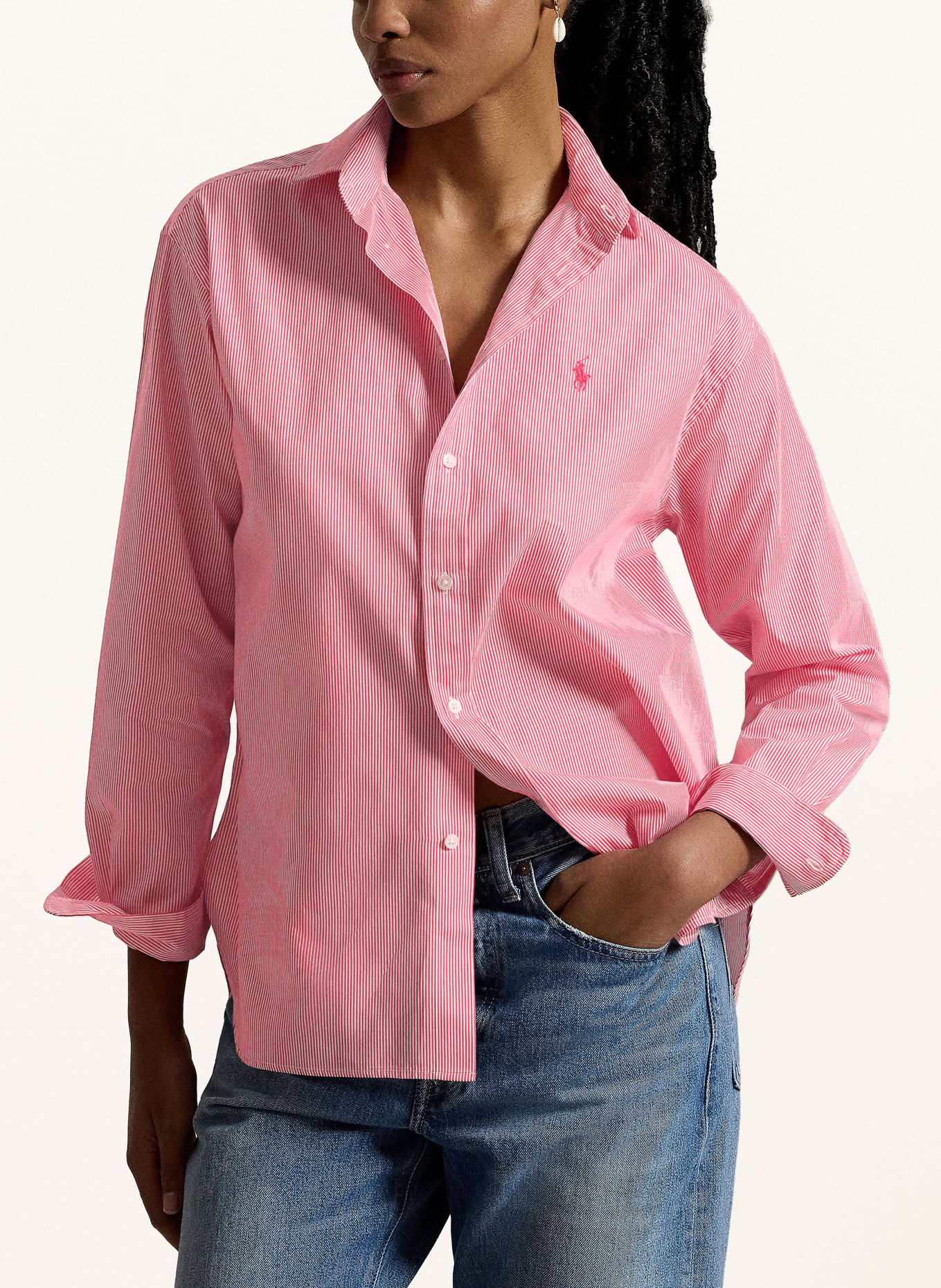 POLO RALPH LAUREN chemise: ROUGE / BLANC