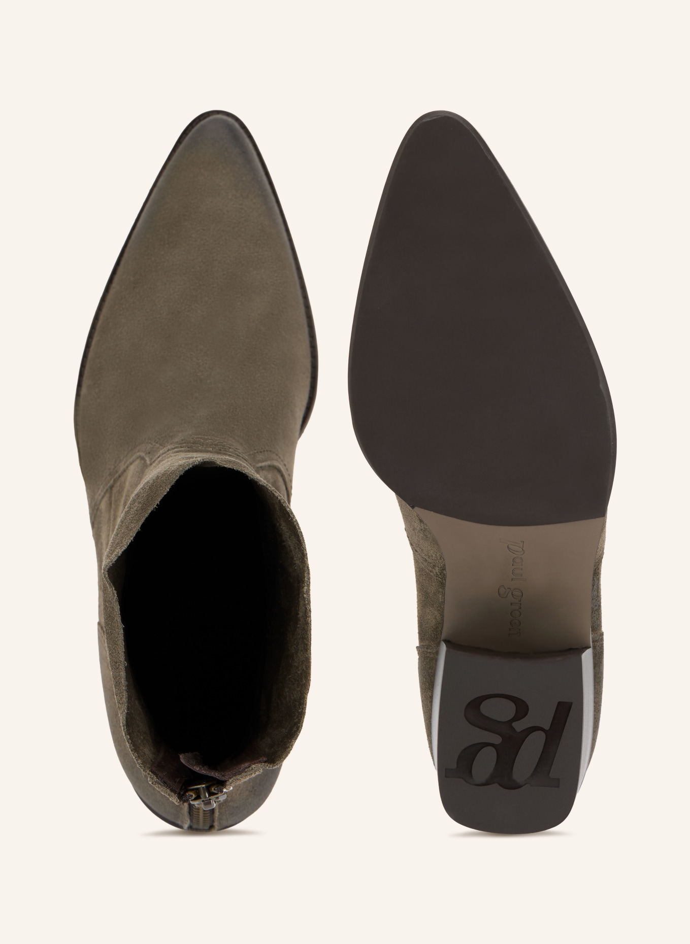 paul green Cowboy Boots: KHAKI