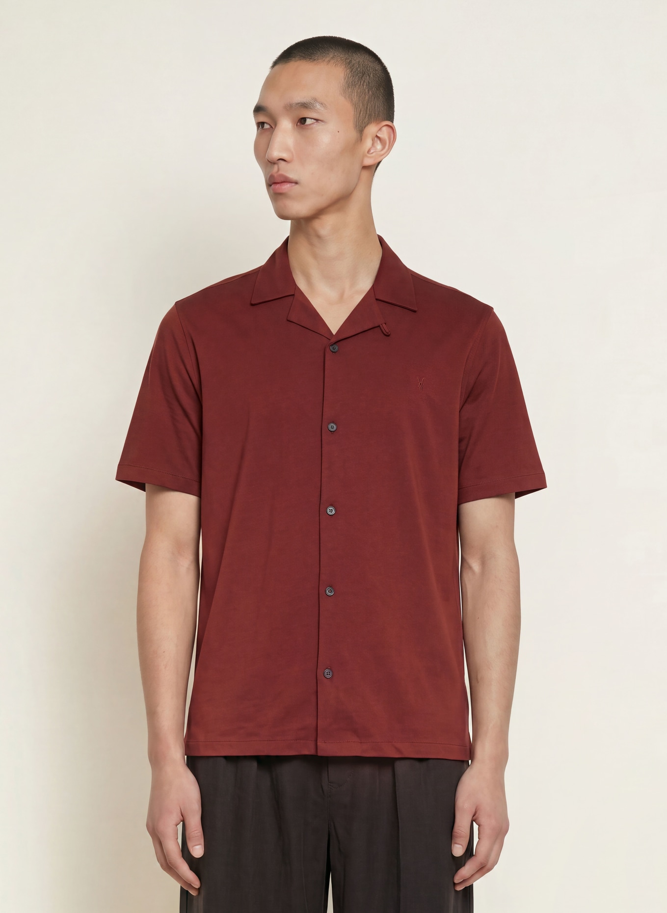 ALLSAINTS Resorthemd HUDSON Relaxed Fit: DUNKELROT