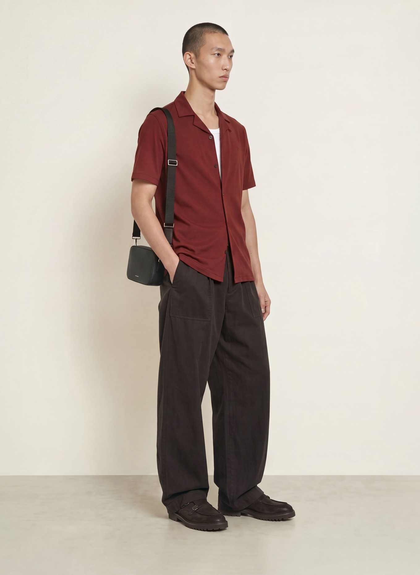 ALLSAINTS Resorthemd HUDSON Relaxed Fit: DUNKELROT