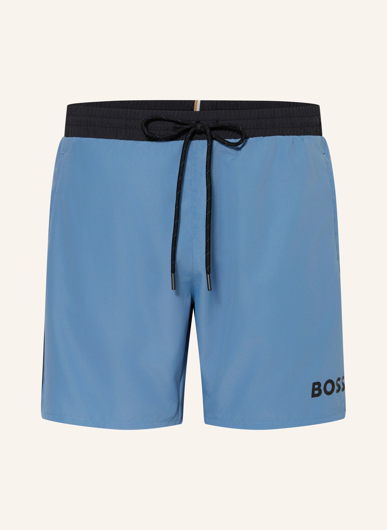 BOSS Badeshorts STARFISH: BLAUGRAU / SCHWARZ