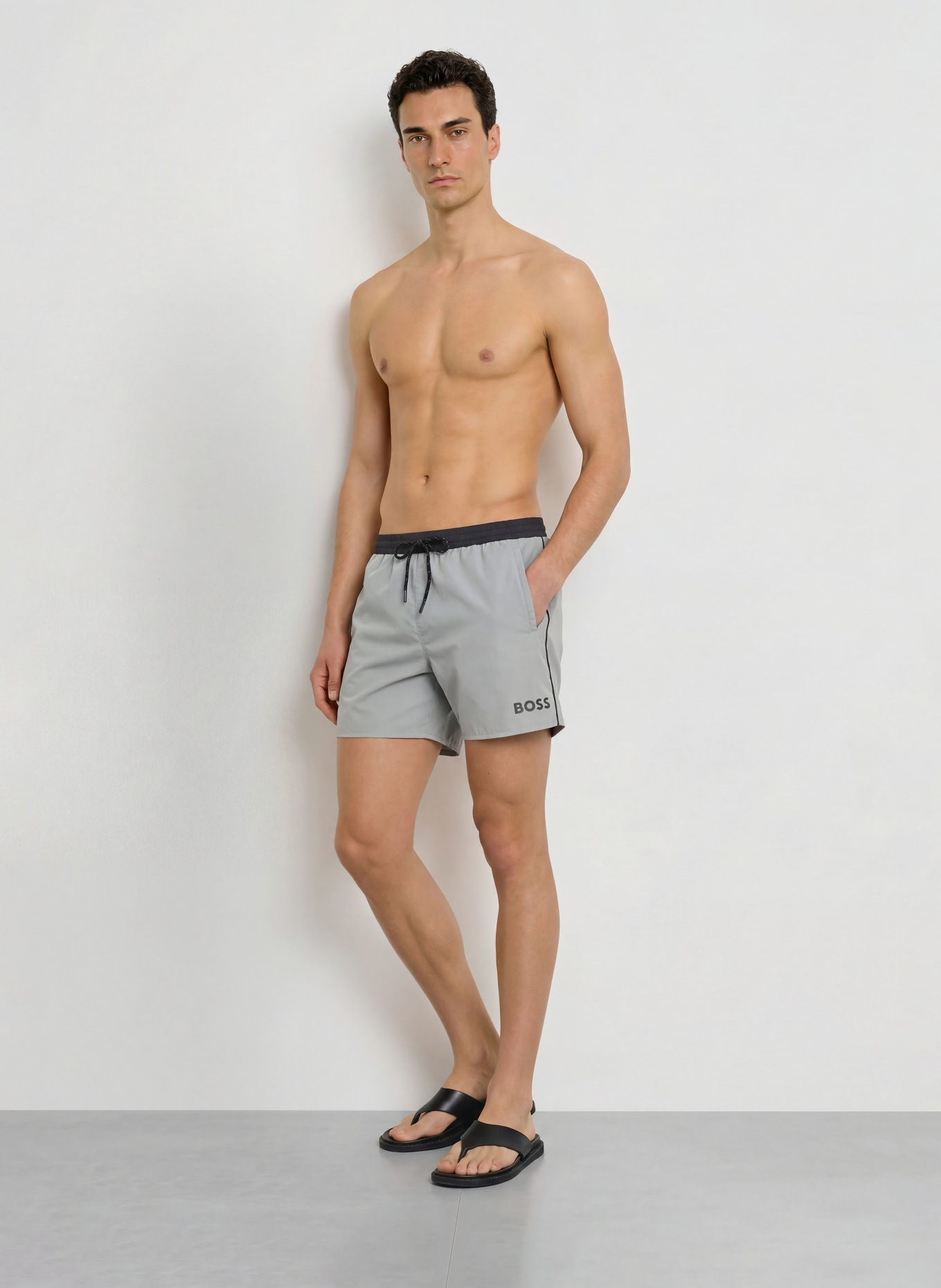 BOSS STARFISH swim shorts: GRAY / BLACK